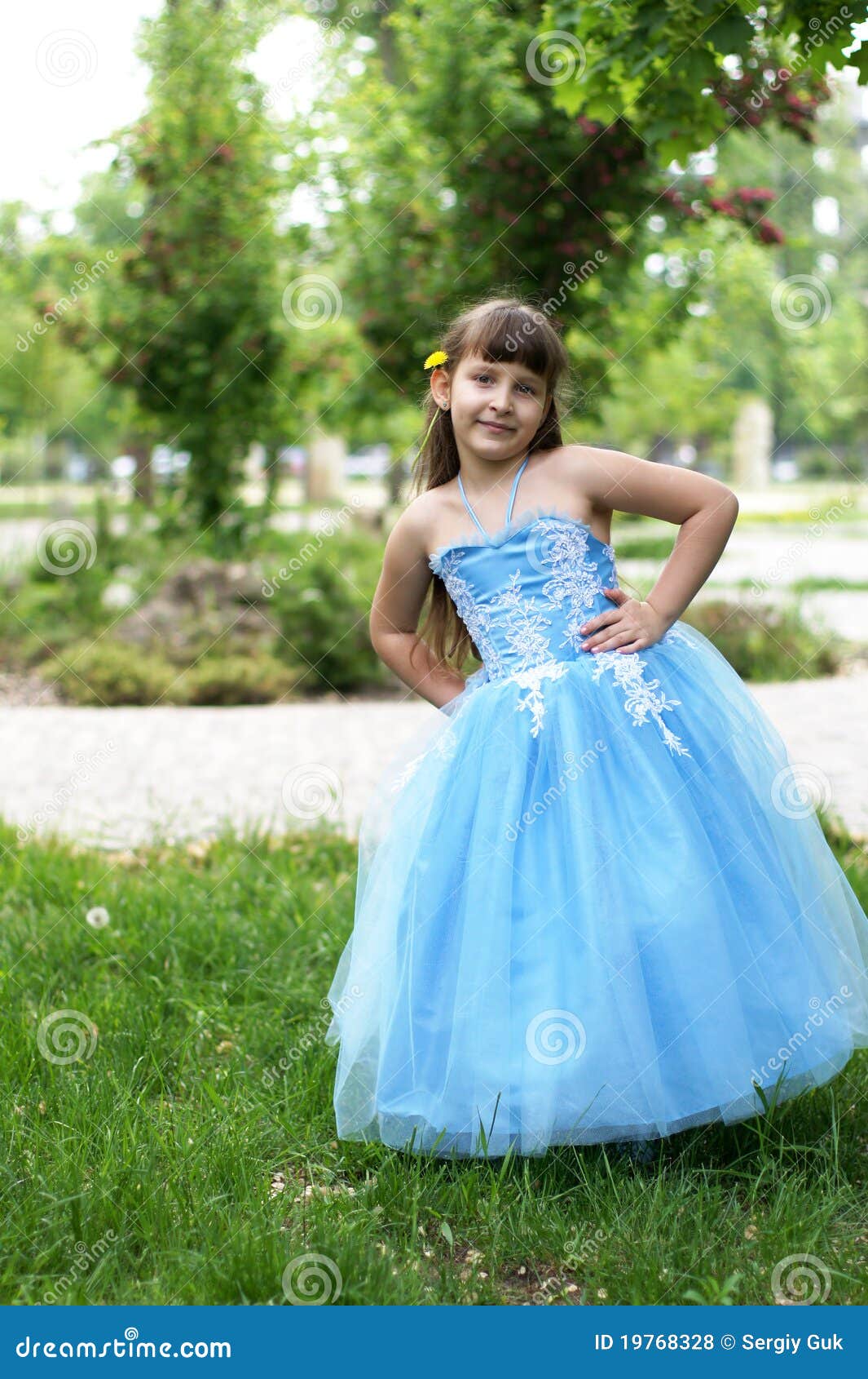 Girl in a Beautiful Blue Dress Stock Photo Image of beautiful, blue