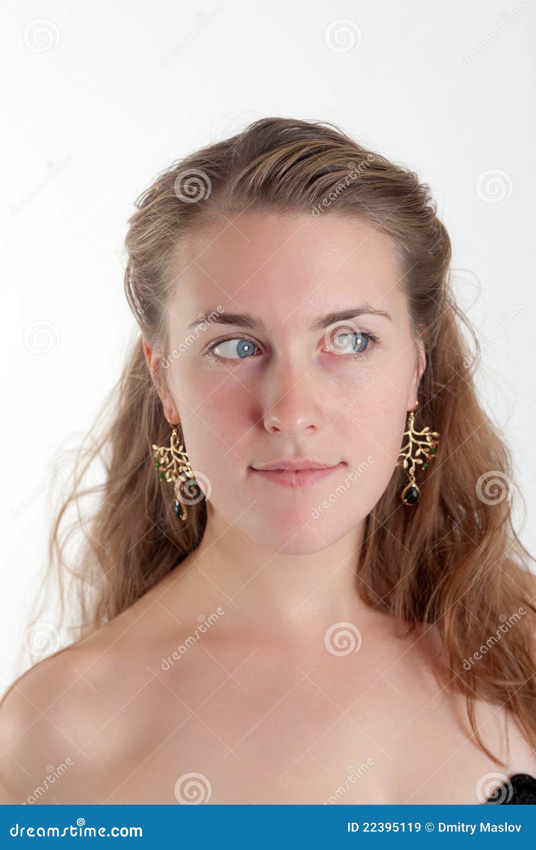 Girl in beautiful earrings stock image. Image of beauty 22395119