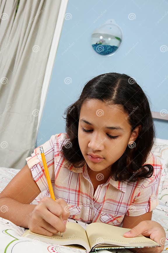 Girl in Bed stock image. Image of girl, calm, private 21339063