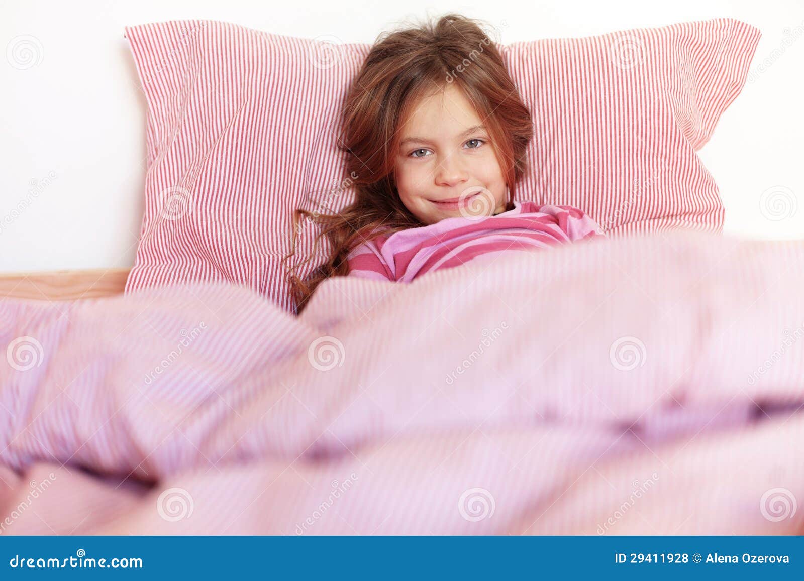 Girl in the bed stock photo. Image of childhood, human 29411928