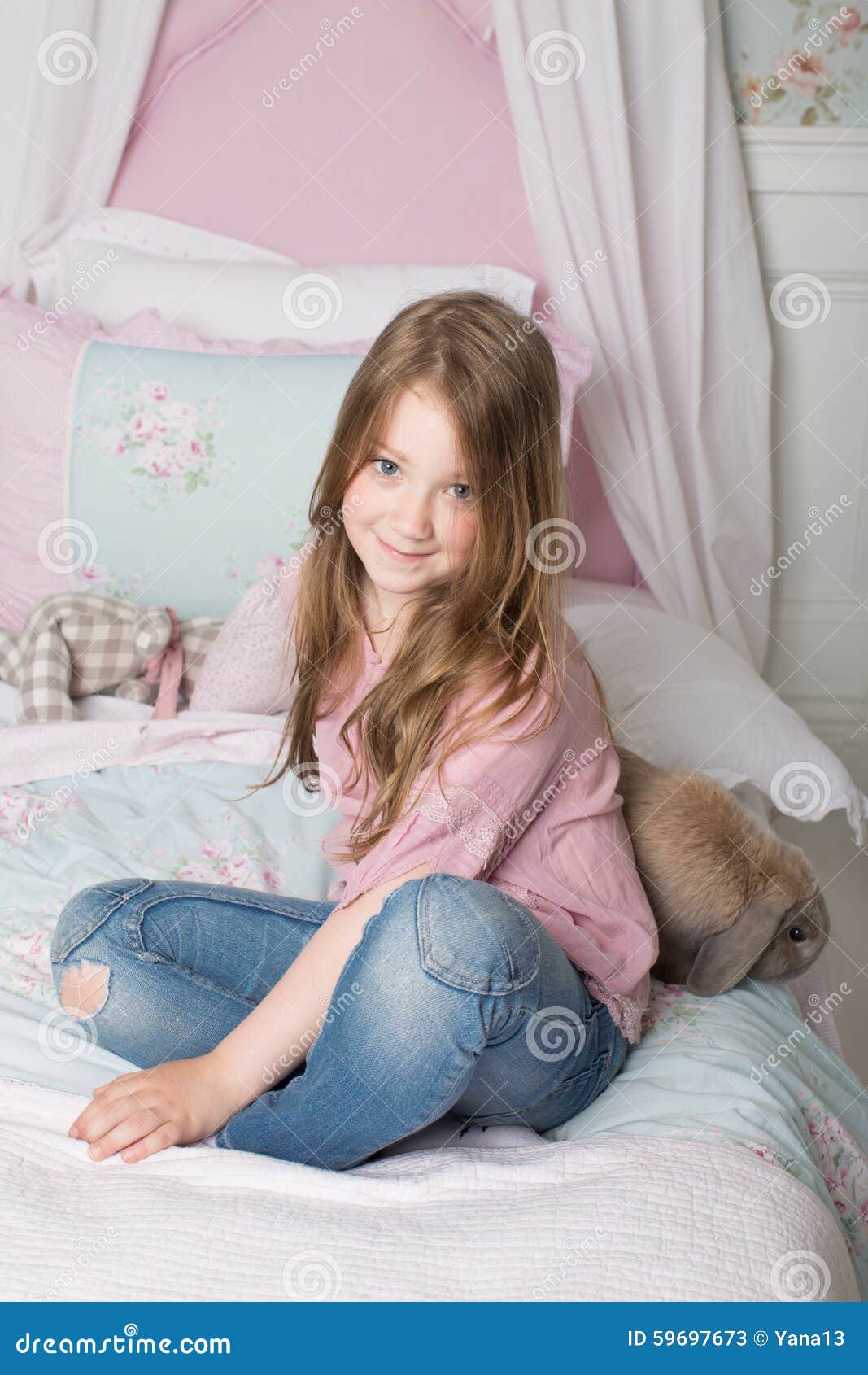 Girl on the bed stock image. Image of ethnicity, beautiful 59697673