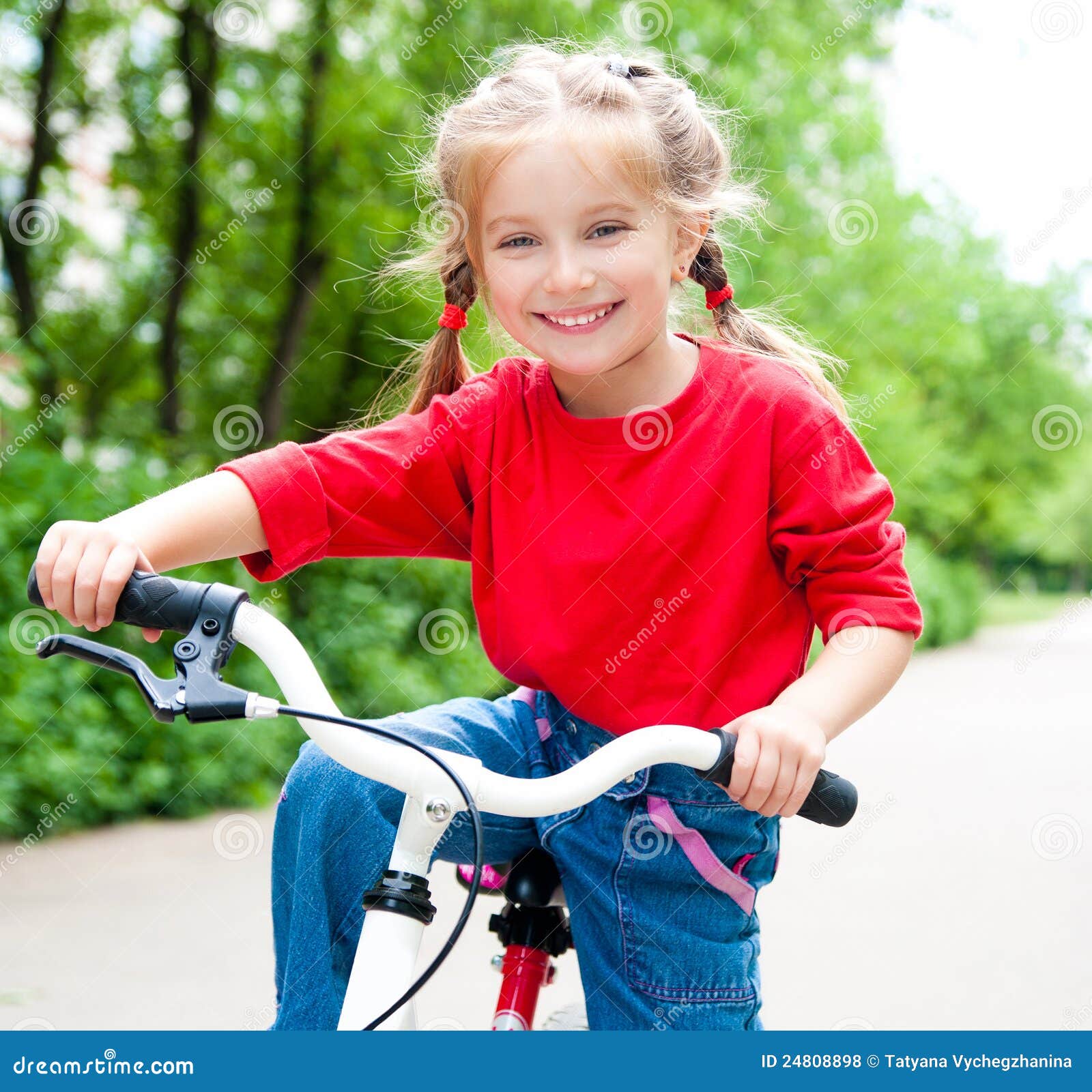 Girl with bicycle stock photo. Image of positive, bicycle 24808898