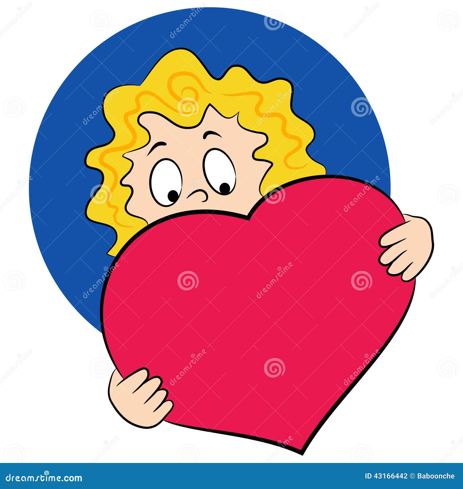 Girl with a big heart stock illustration. Illustration of love - 43166442