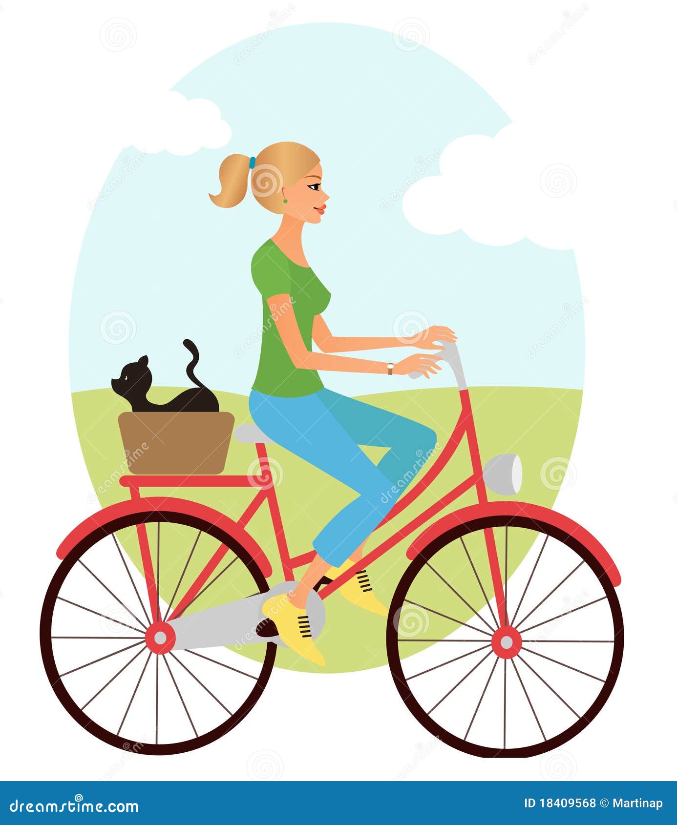 free clip art woman on bicycle - photo #47
