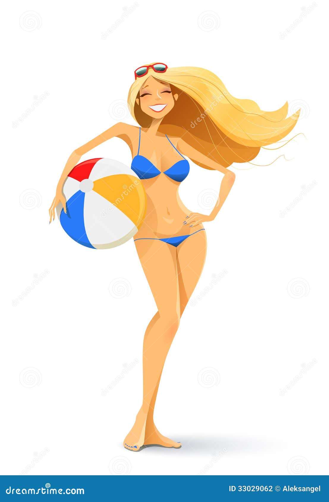 girl in bikini with ball