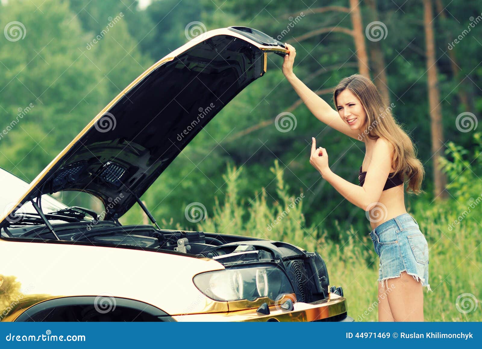 Girl In Bikini And Car Stock Image Image Of Adult Attractive 44971469