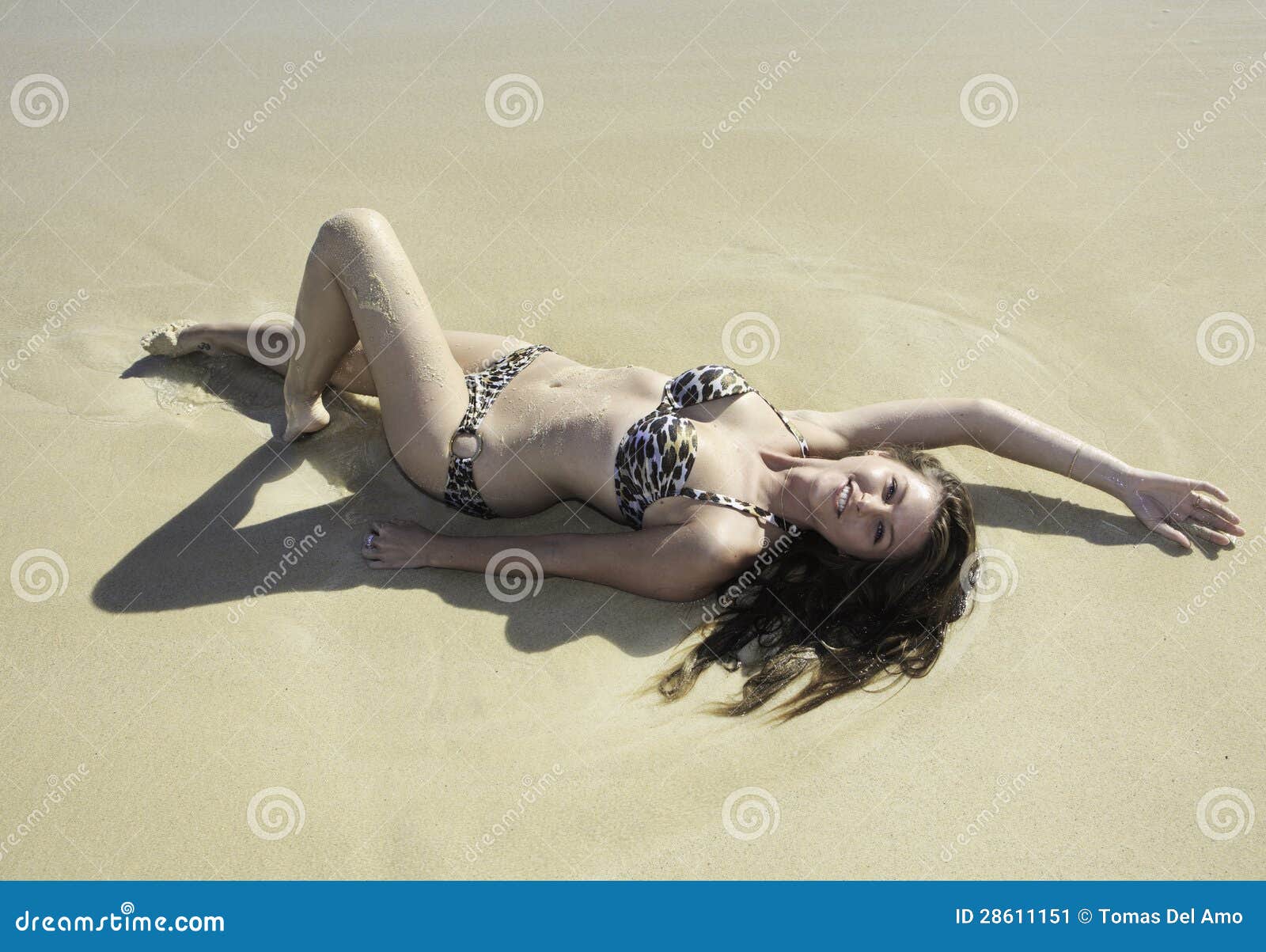 Girl In Bikini Lying On A Sandy Beach Stock Image Image Of Beautiful Hawaii