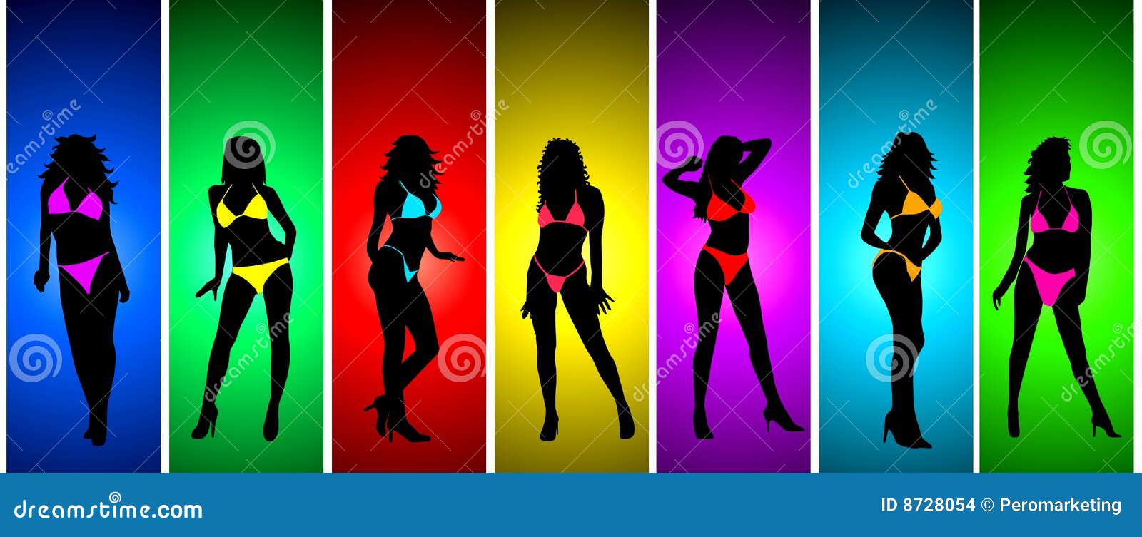 girl in bikini silhouettes