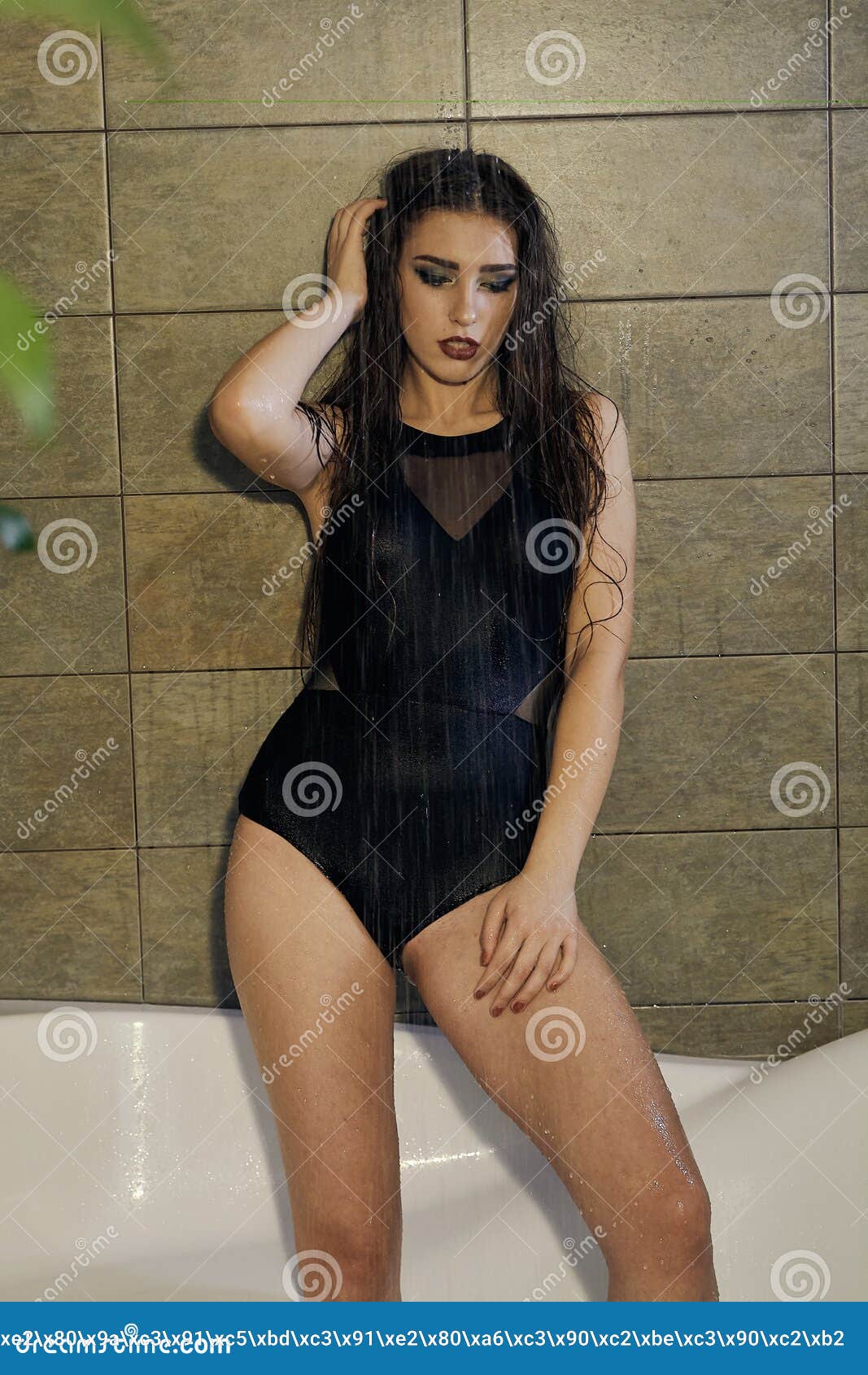 sexy black girl shower