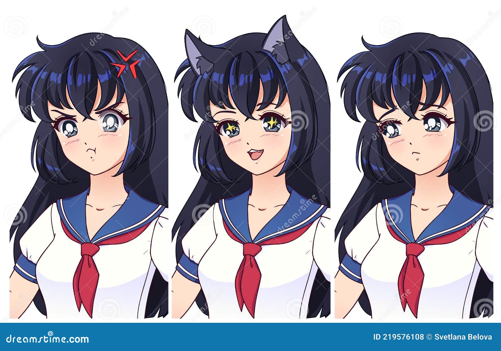 Japanese Anime Hairstyle PNG Image Japanese Anime Female Characters Cute  Hairstyles Japan Anime Female PNG Image For Free Download