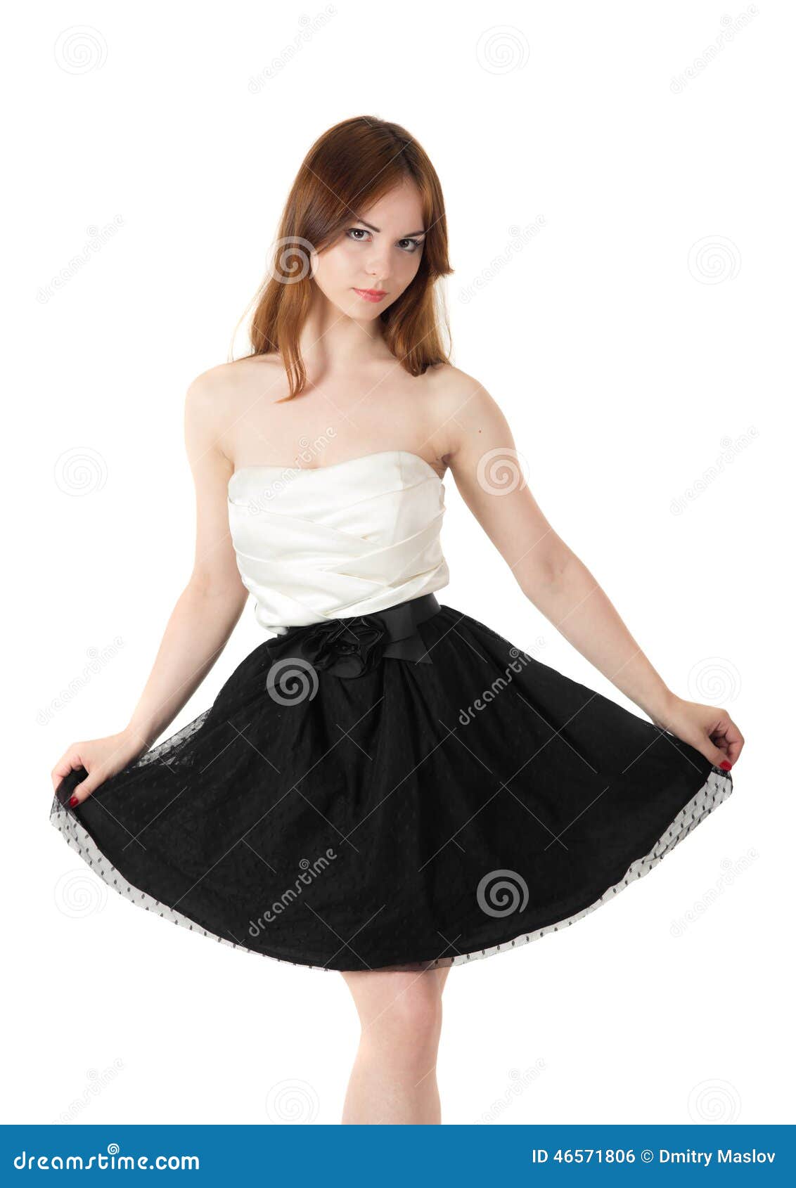 Girl in black skirt stock photo. Image of studio, color 46571806