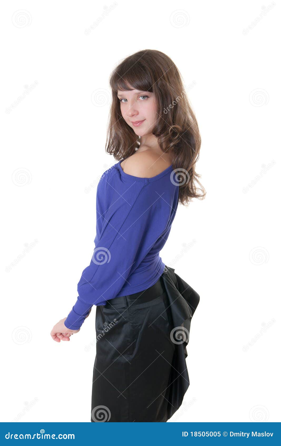 Girl In A Blouse And A Skirt Stock Image Image of clothing, backgrounds 18505005