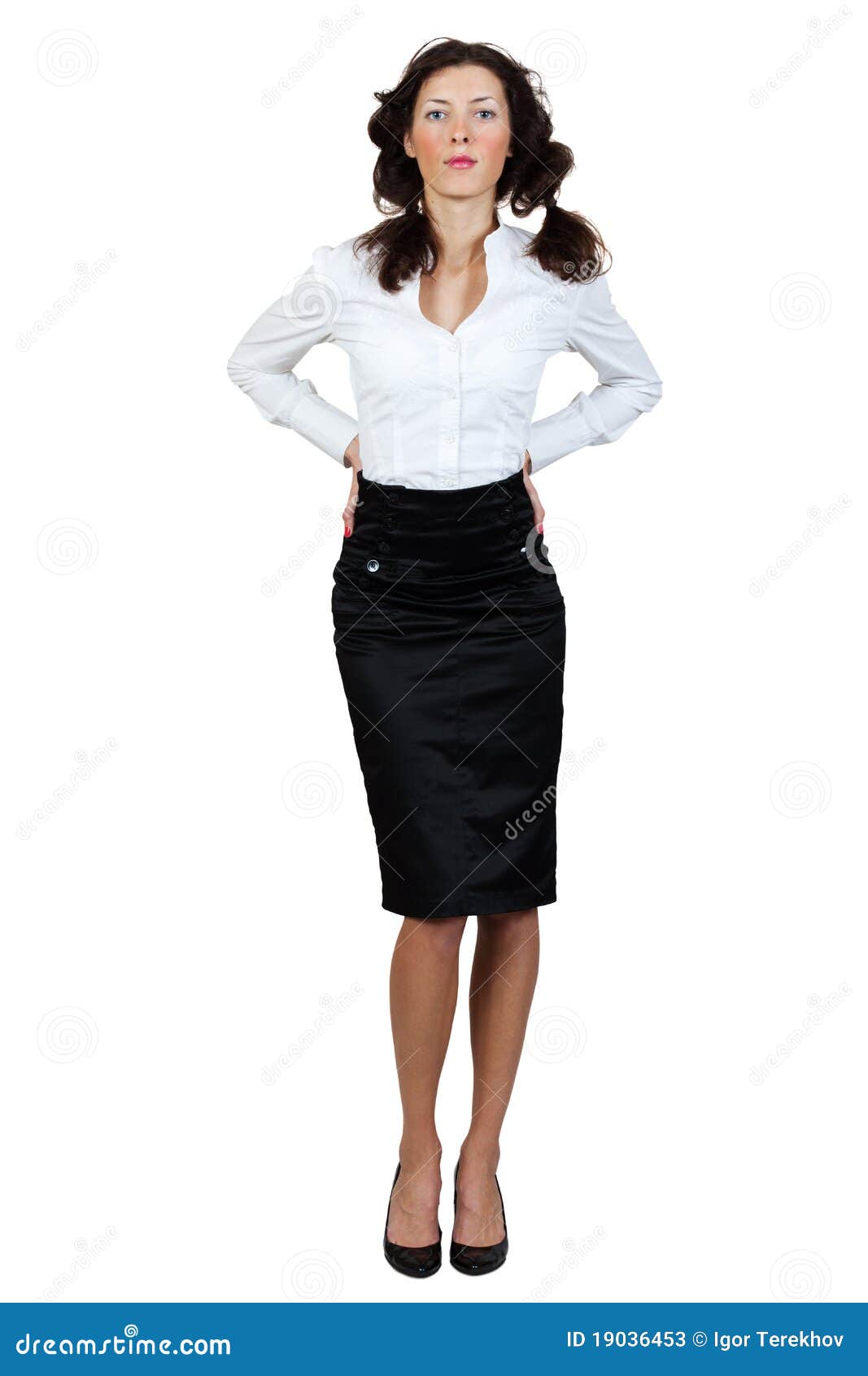 Girl in a blouse and skirt stock image. Image of lady 19036453