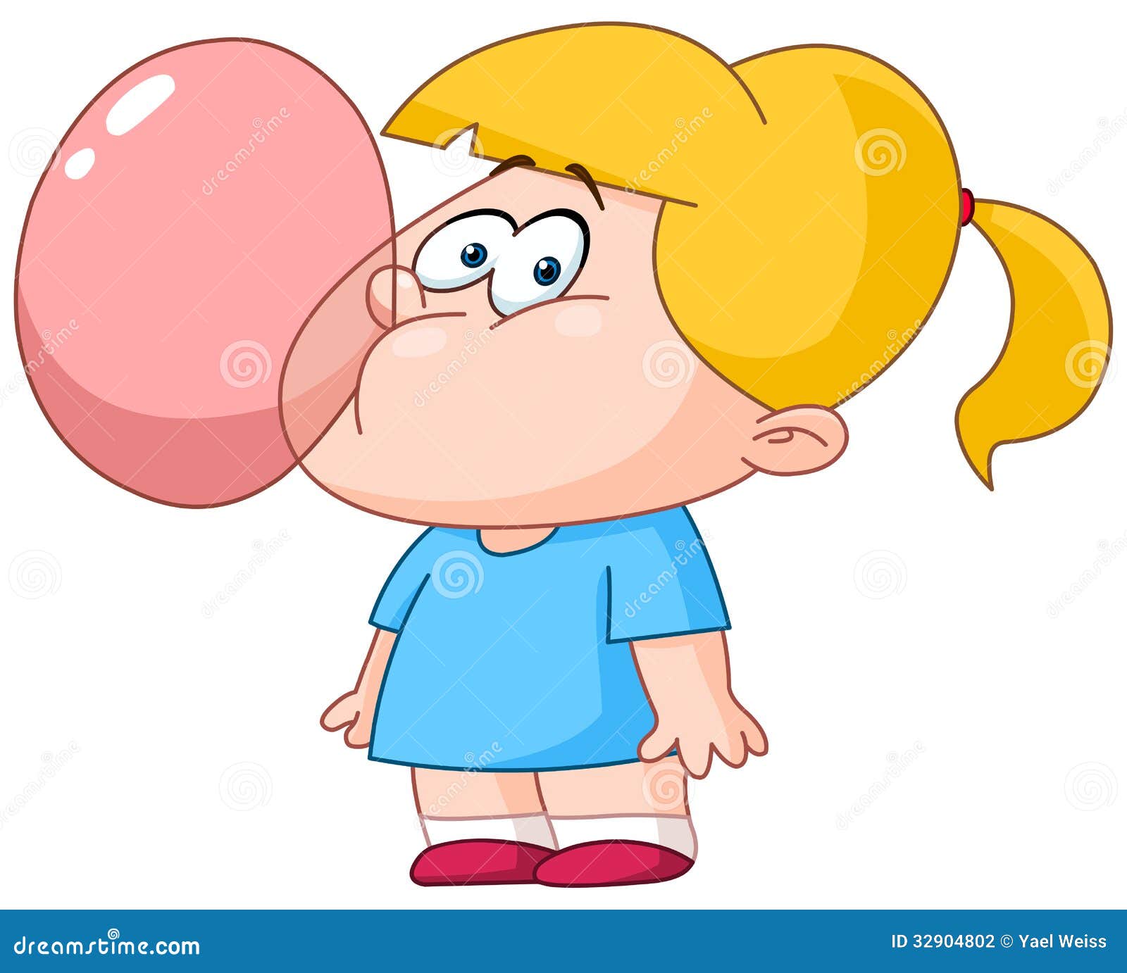 Girl Blowing Bubble From Gum Stock Photography - Image: 32904802