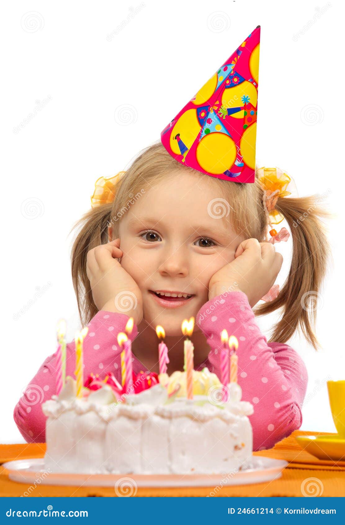 Girl blowing out candles stock photo. Image of smile 24661214