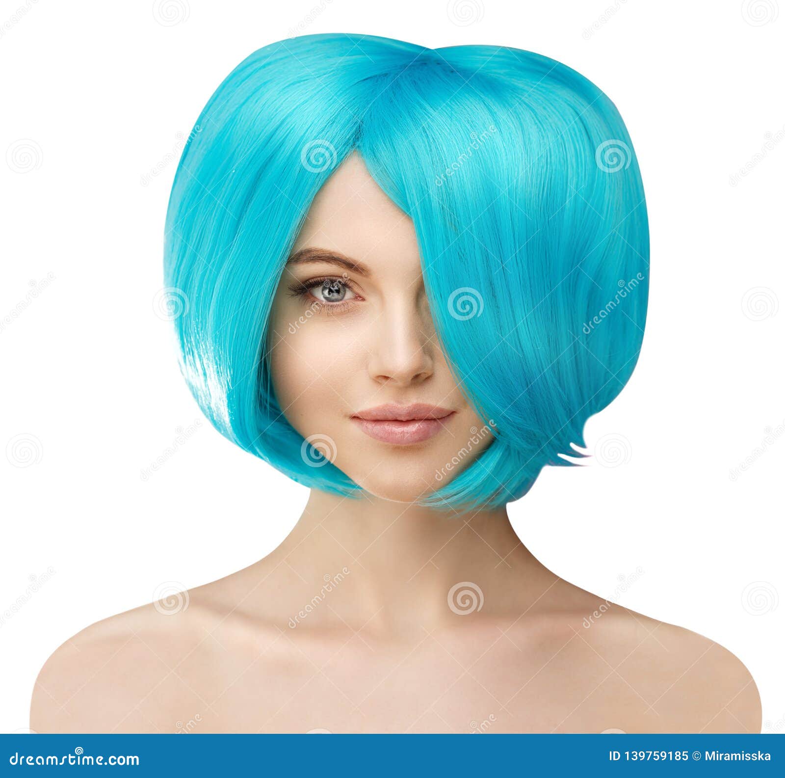 blue hair chick