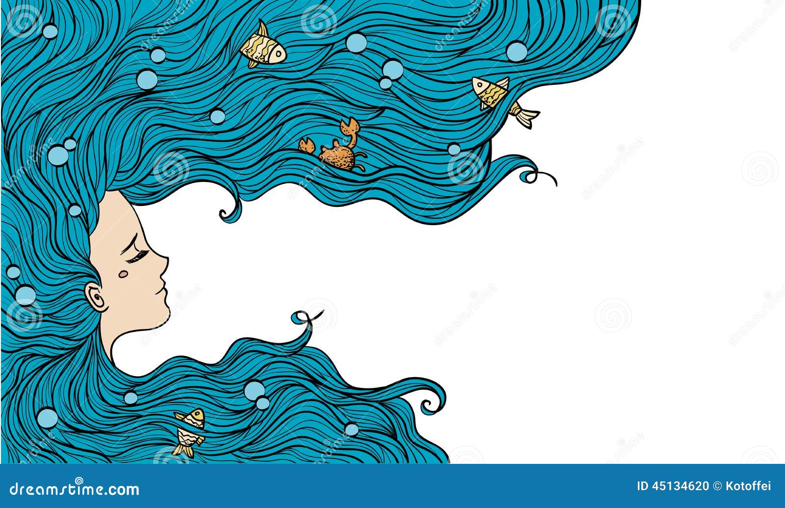 Girl With Blue Hair Vector Illustration Stock Illustration Girl With Blue Hair Vector Illustration Stock Illustration