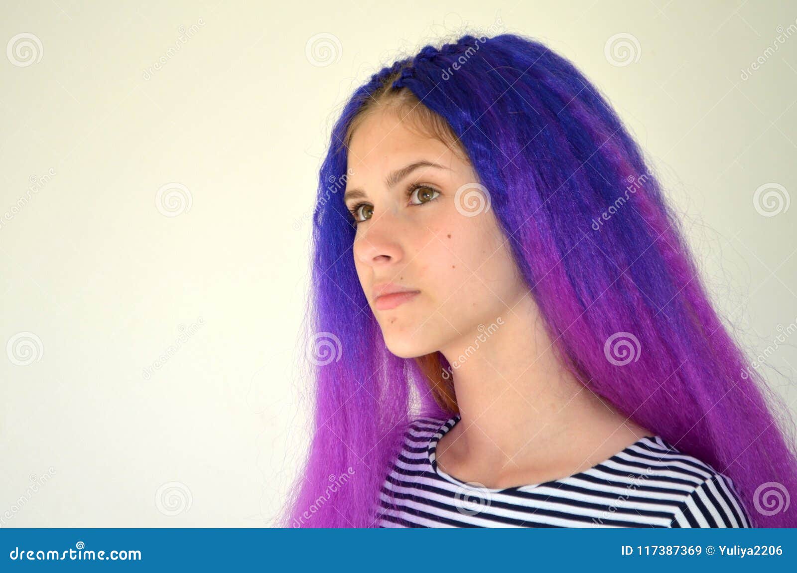 womens blue purple hair