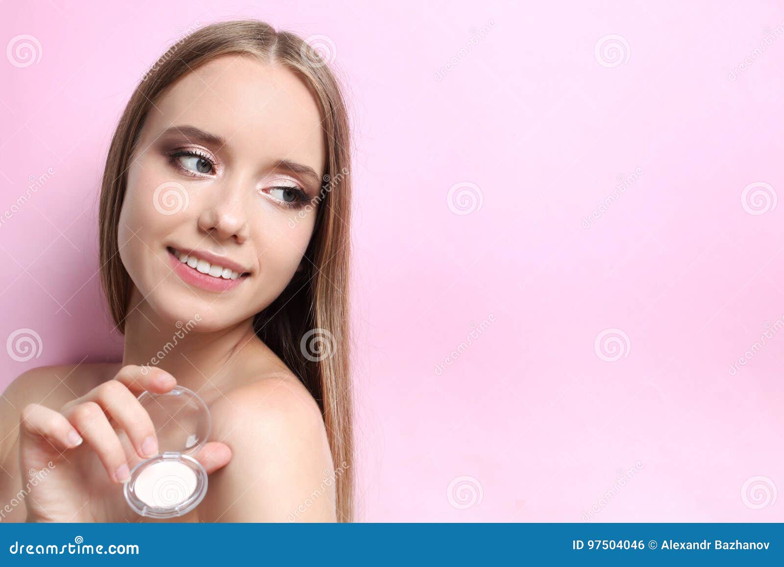 Girl with blush stock photo. Image of human, model, lady 97504046