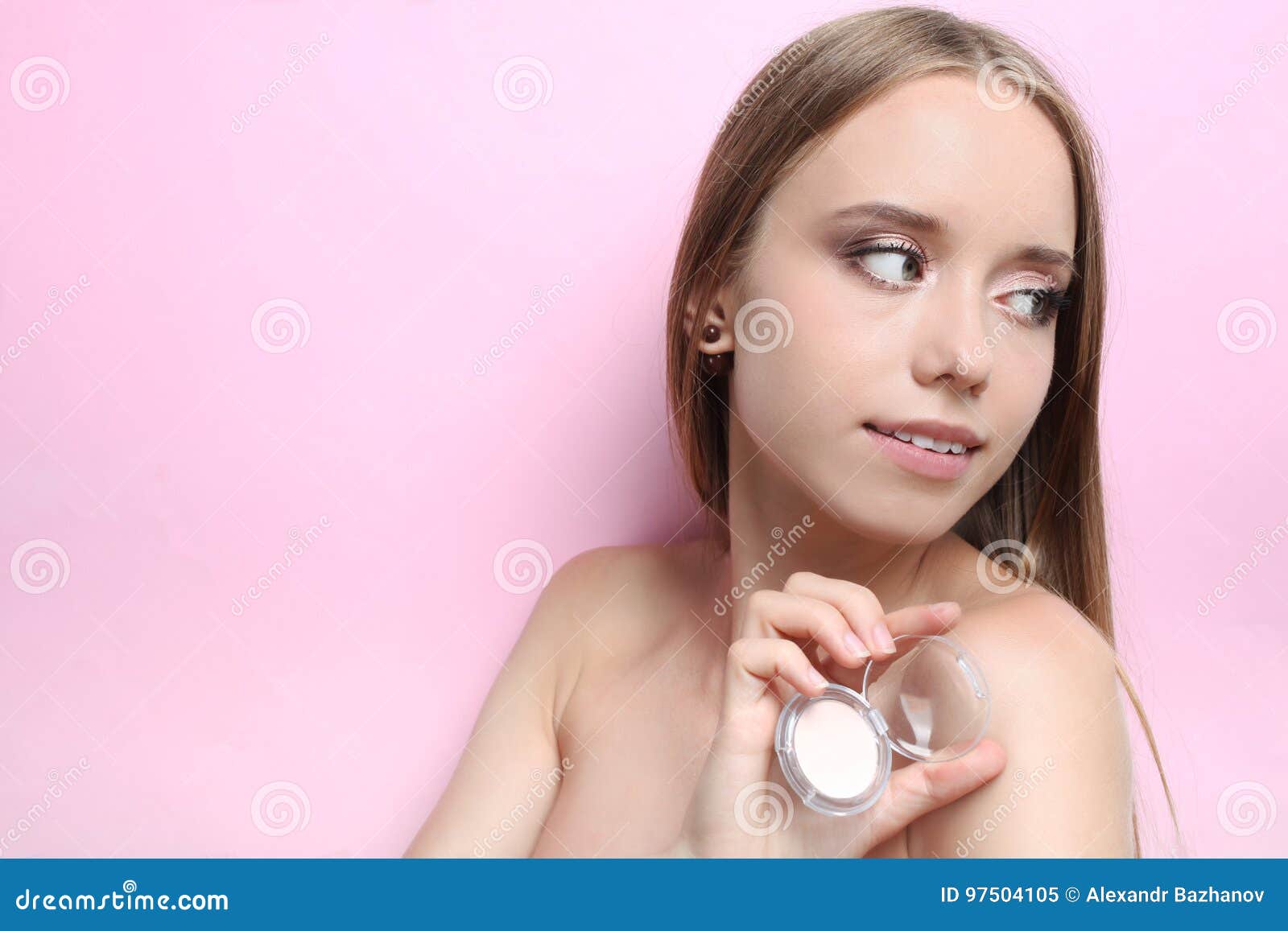Girl with blush stock image. Image of fashion, beautiful 97504105