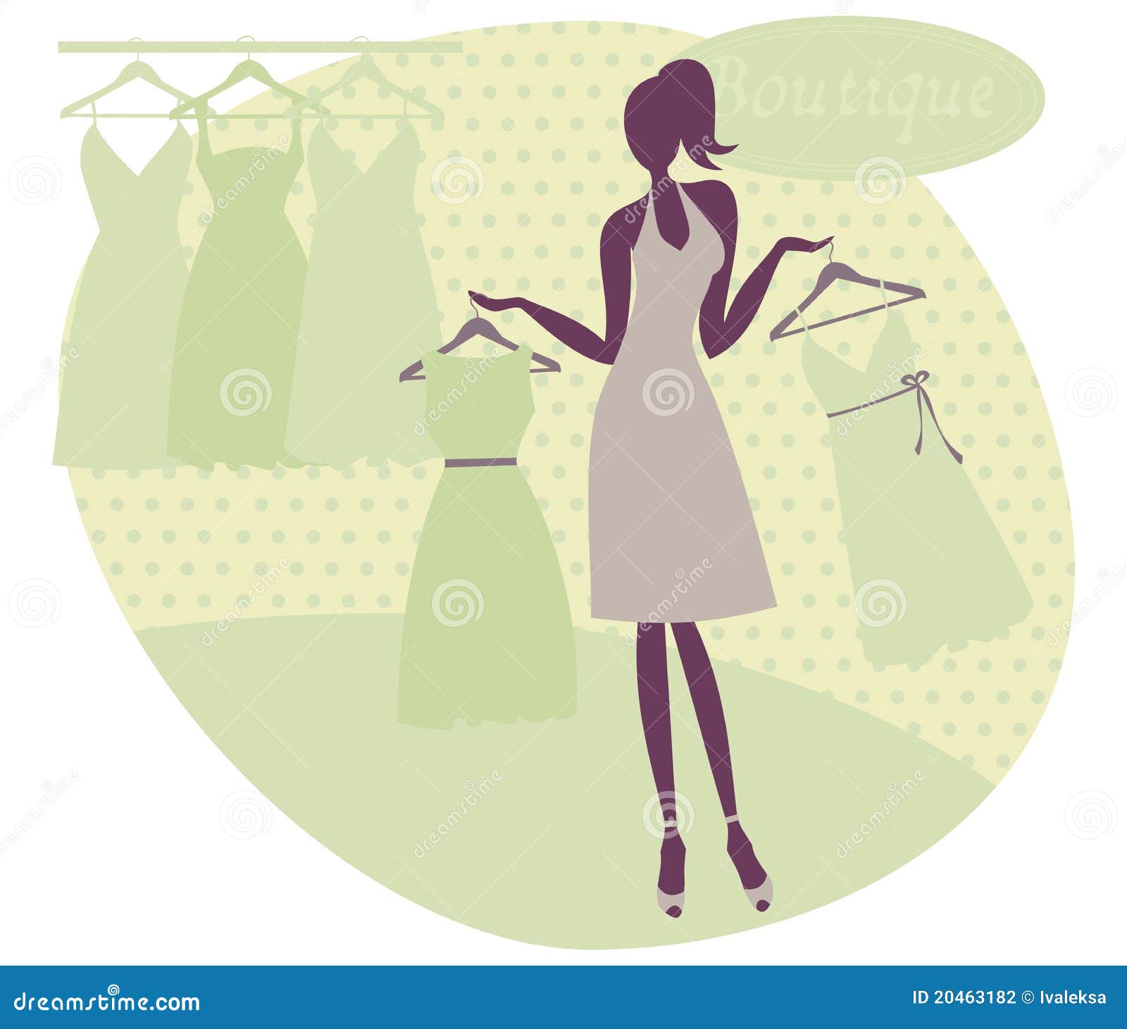 Girl at a Boutique stock vector. Illustration of beautiful - 20463182