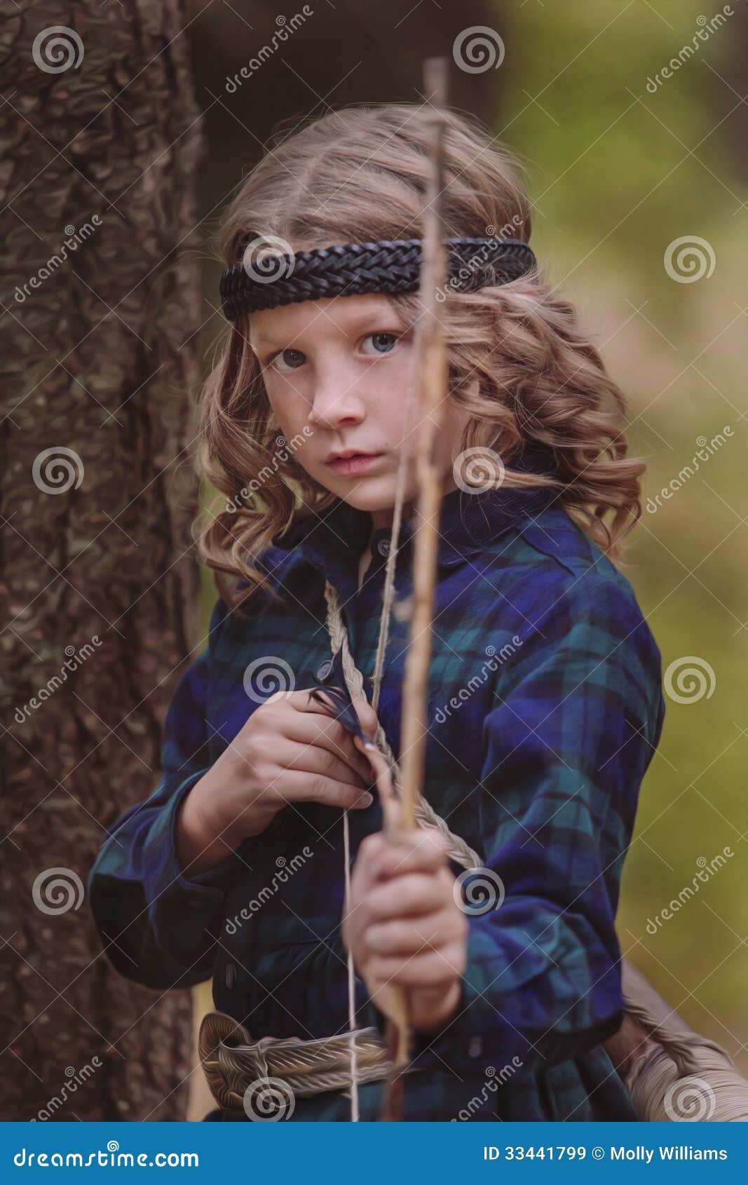 Girl with Bow and Arrows stock image. Image of determined 33441799