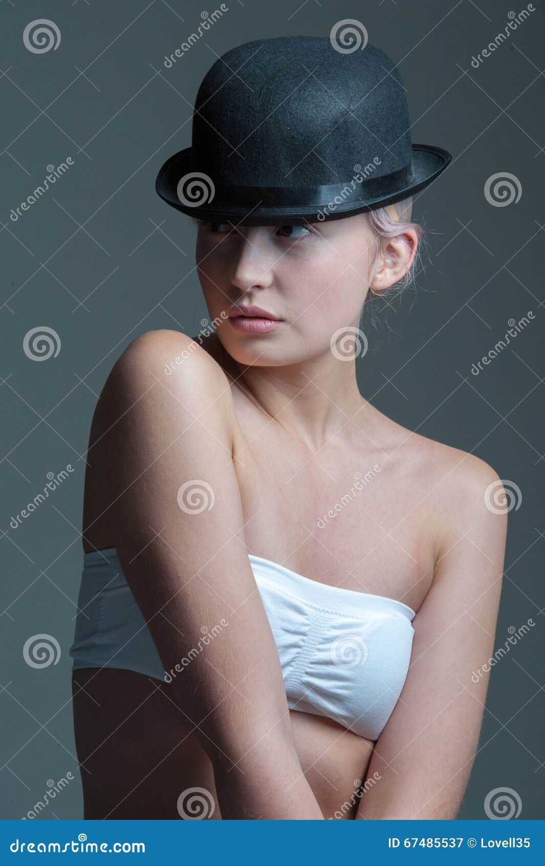 girls black bowler hat