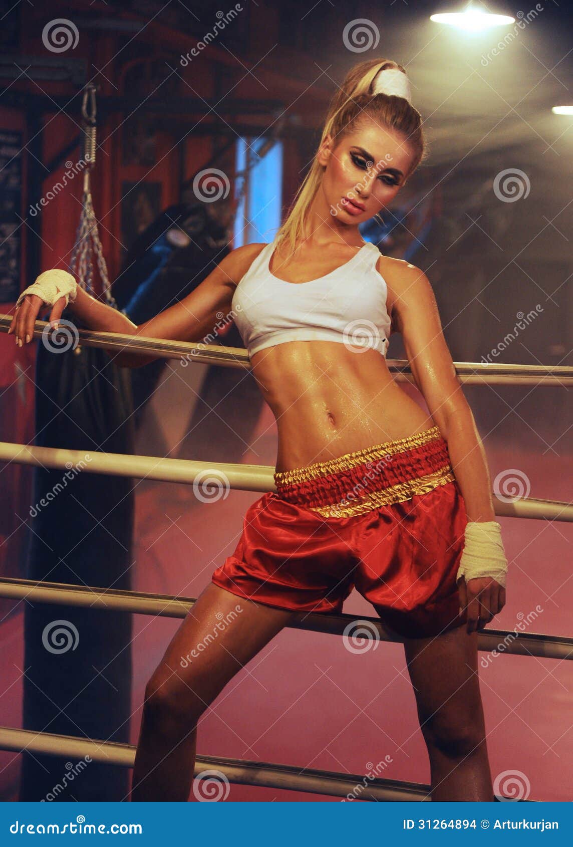 Girl Boxer In Boxing Ring Stock Images Image 31264894