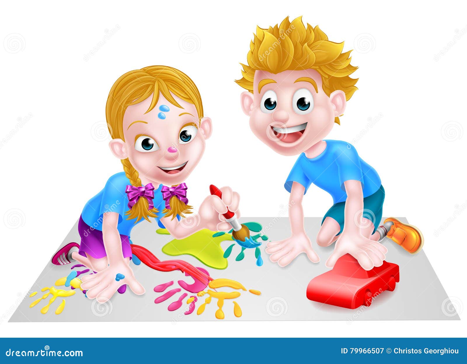 Girl and Boy Playing stock vector. Illustration of garden - 79966507