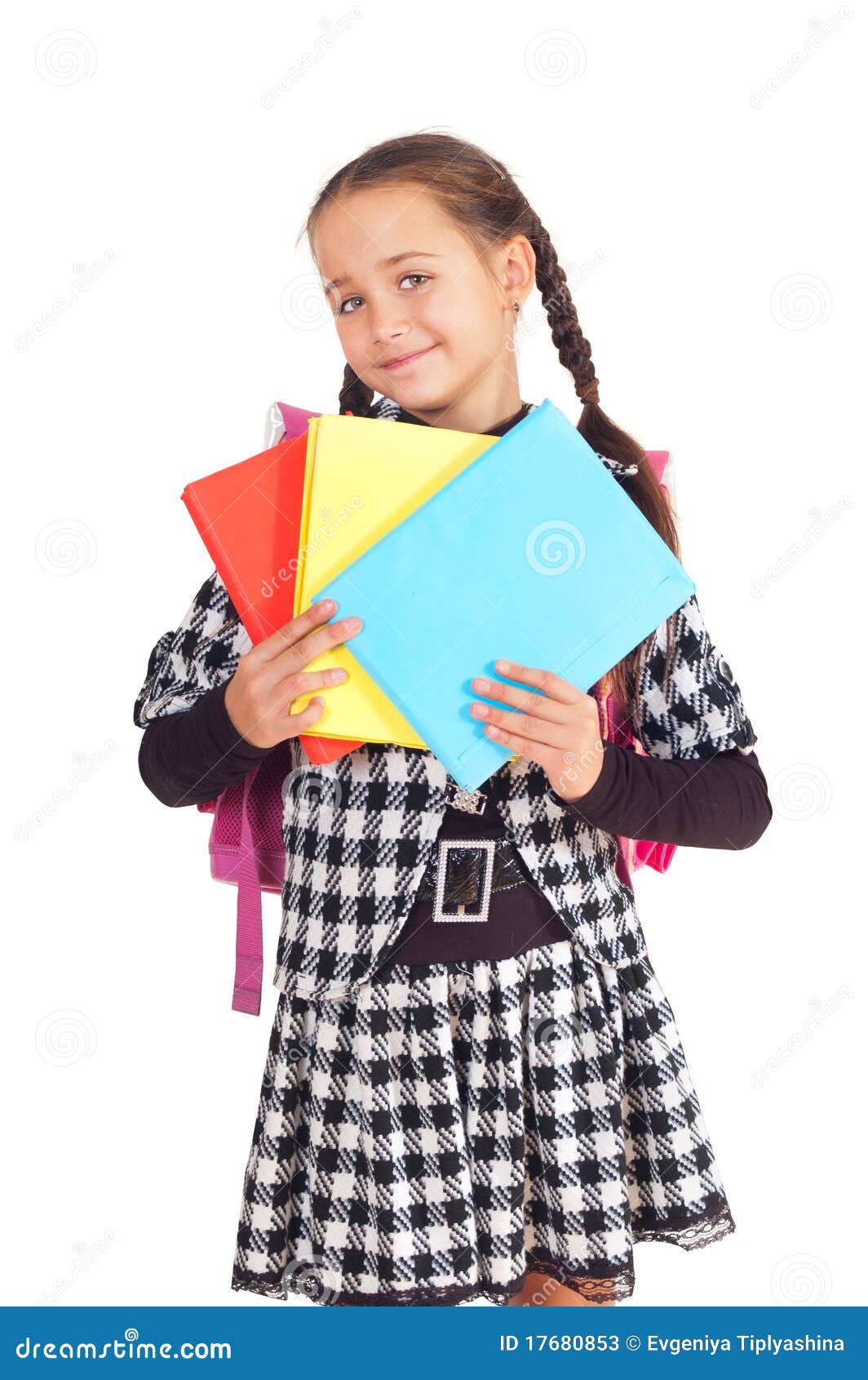 Girl With A Briefcase And Books Stock Image Image of child, lass
