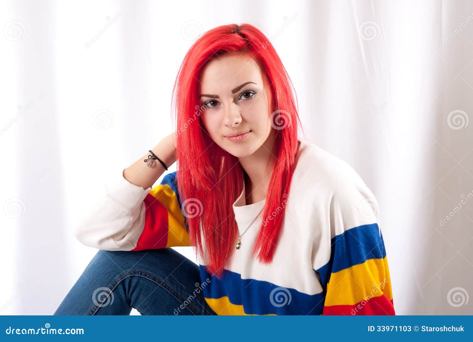girl glowing red hair free photo