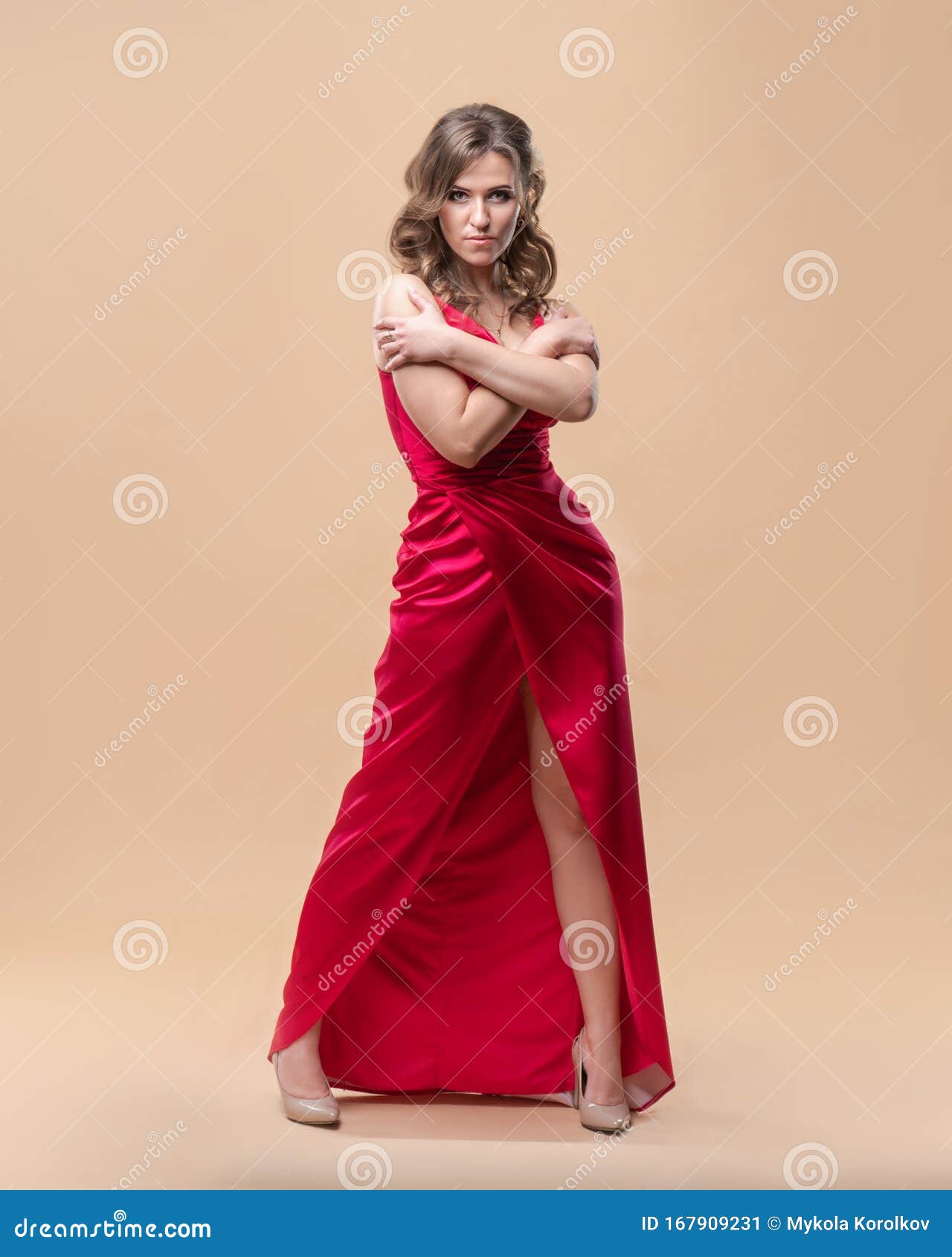 Beautiful Slim Girl in Long Evening Dress Stock Photo - Image of dancing,  long: 22306172