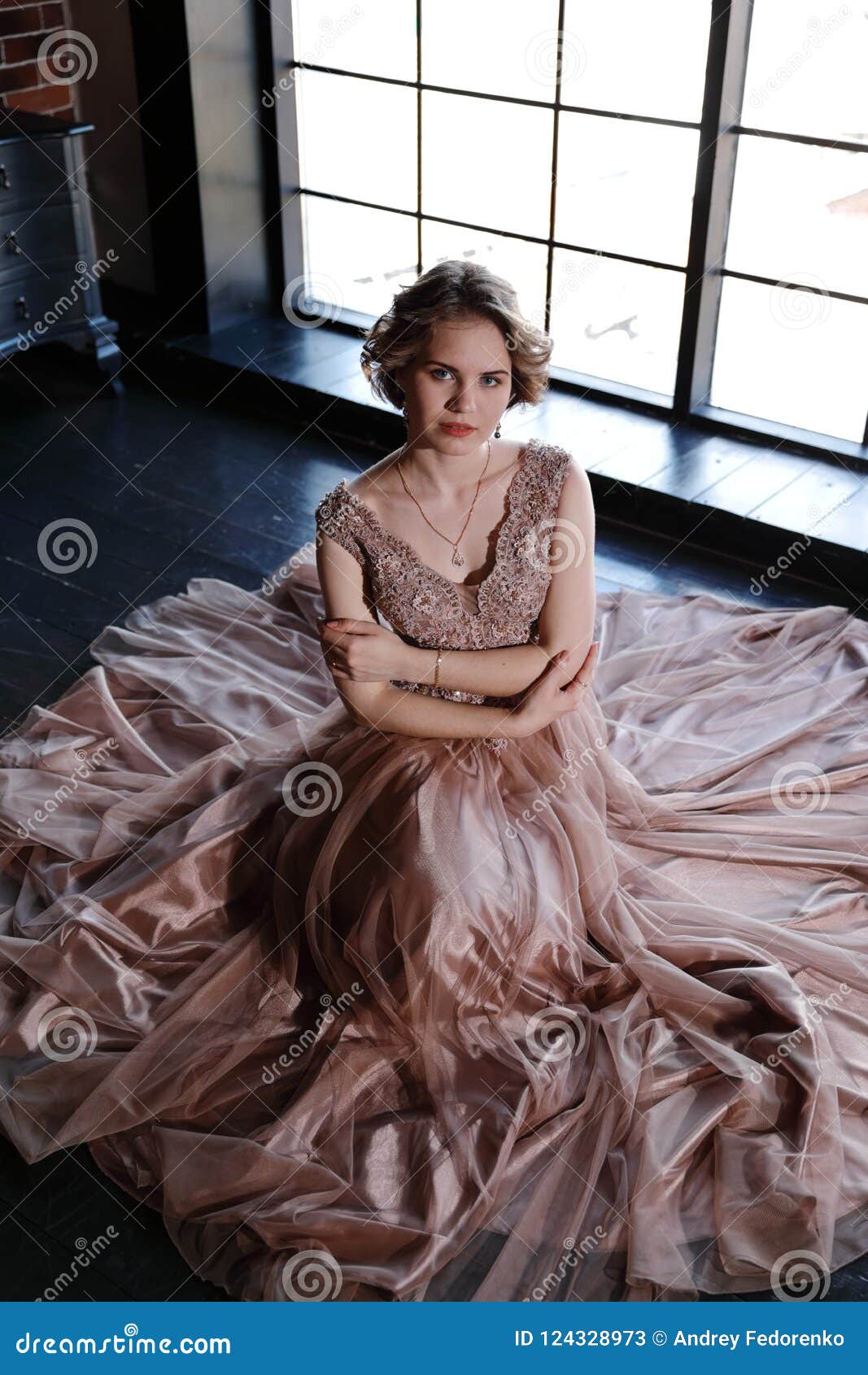 Beautiful Blonde Bride Openshouldered Dress Poses Stock Photo 2284284073 |  Shutterstock