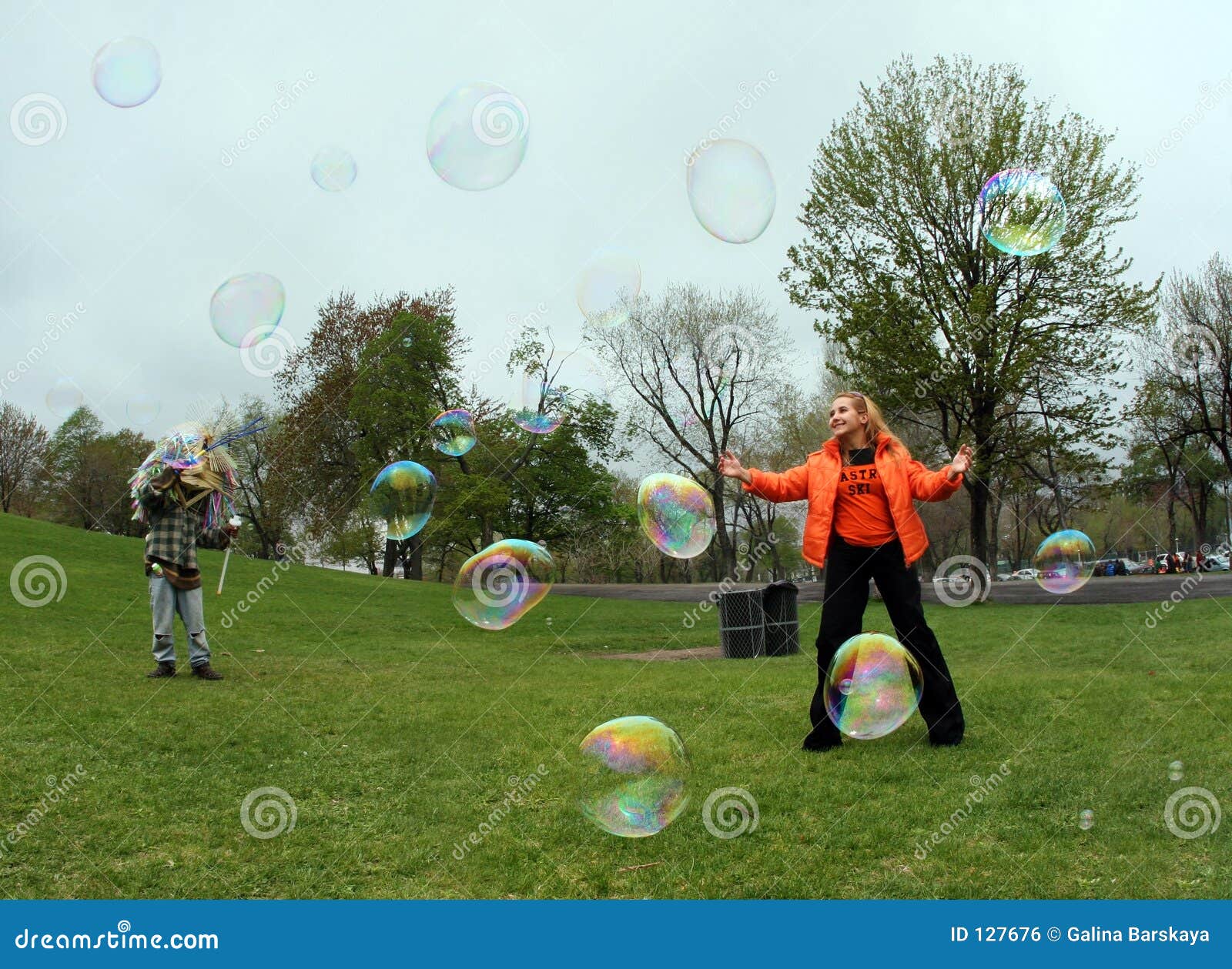 Girl with bubbles stock photo. Image of girls, game, casual 127676