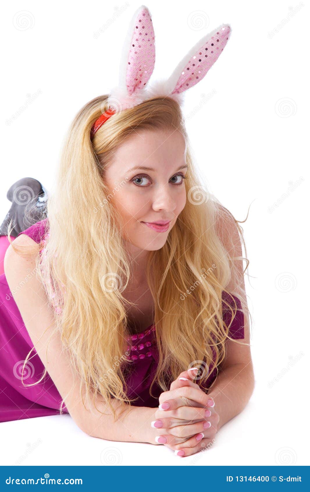 Girl with bunny ears stock photo. Image of elegance, isolated 13146400