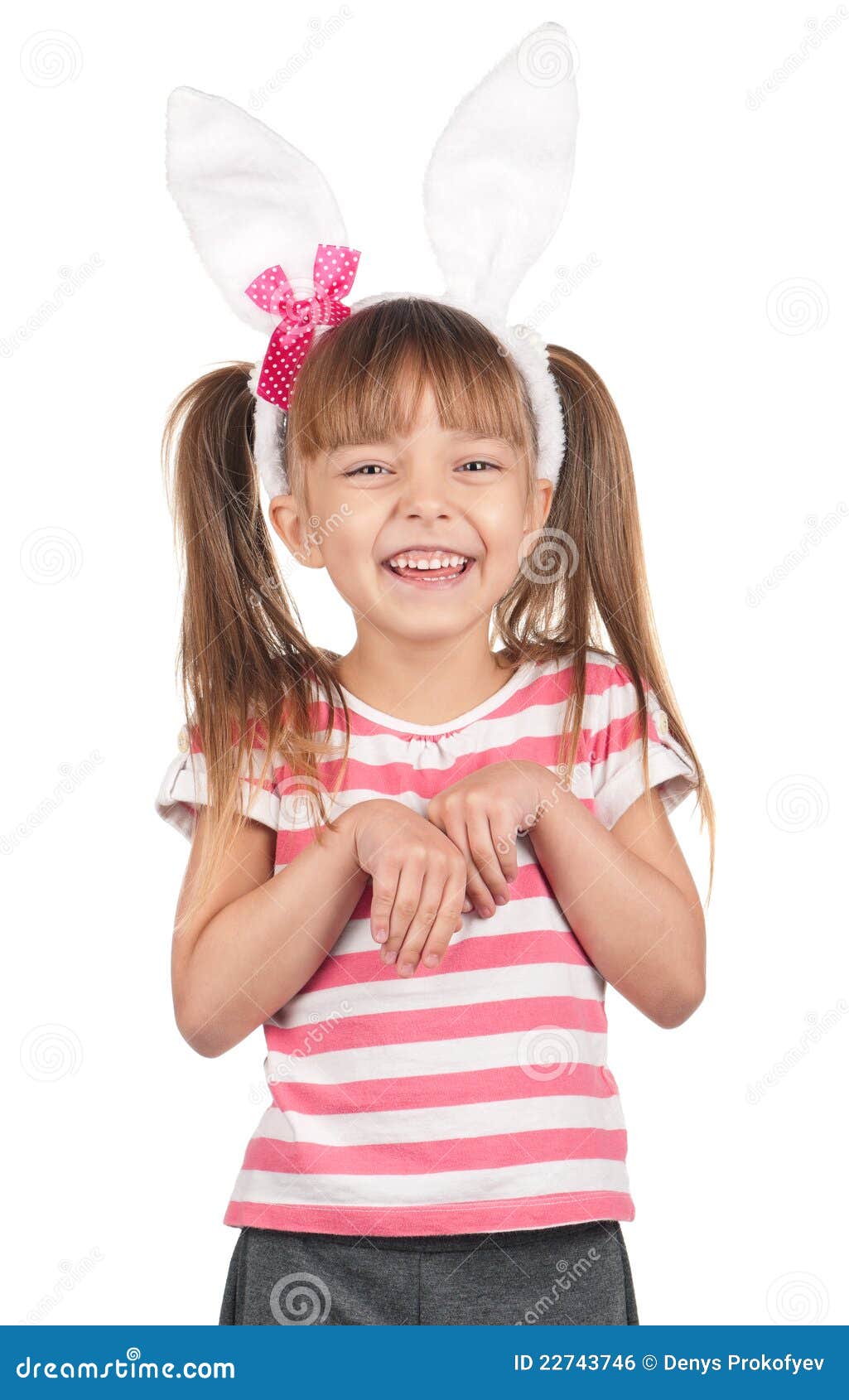 Girl with bunny ears stock photo. Image of beauty, isolated 22743746