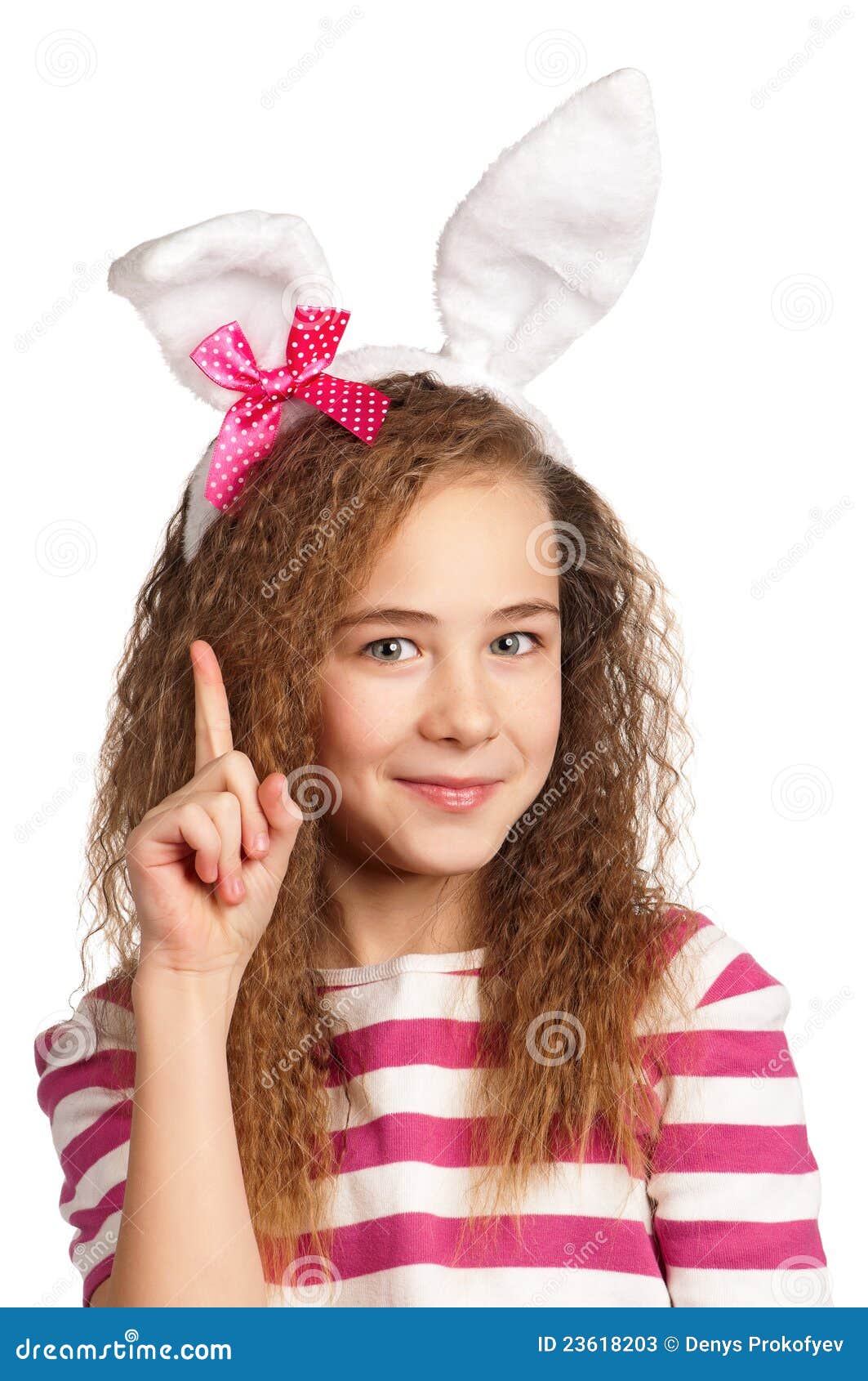 Girl with bunny ears stock image. Image of body, childhood 23618203
