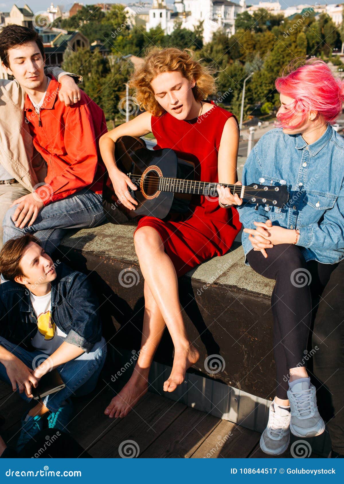 https://thumbs.dreamstime.com/z/girl-busker-sing-play-guitar-musician-art-leisure-barefoot-young-girl-busker-singing-playing-guitar-rooftop-artistic-108644517.jpg