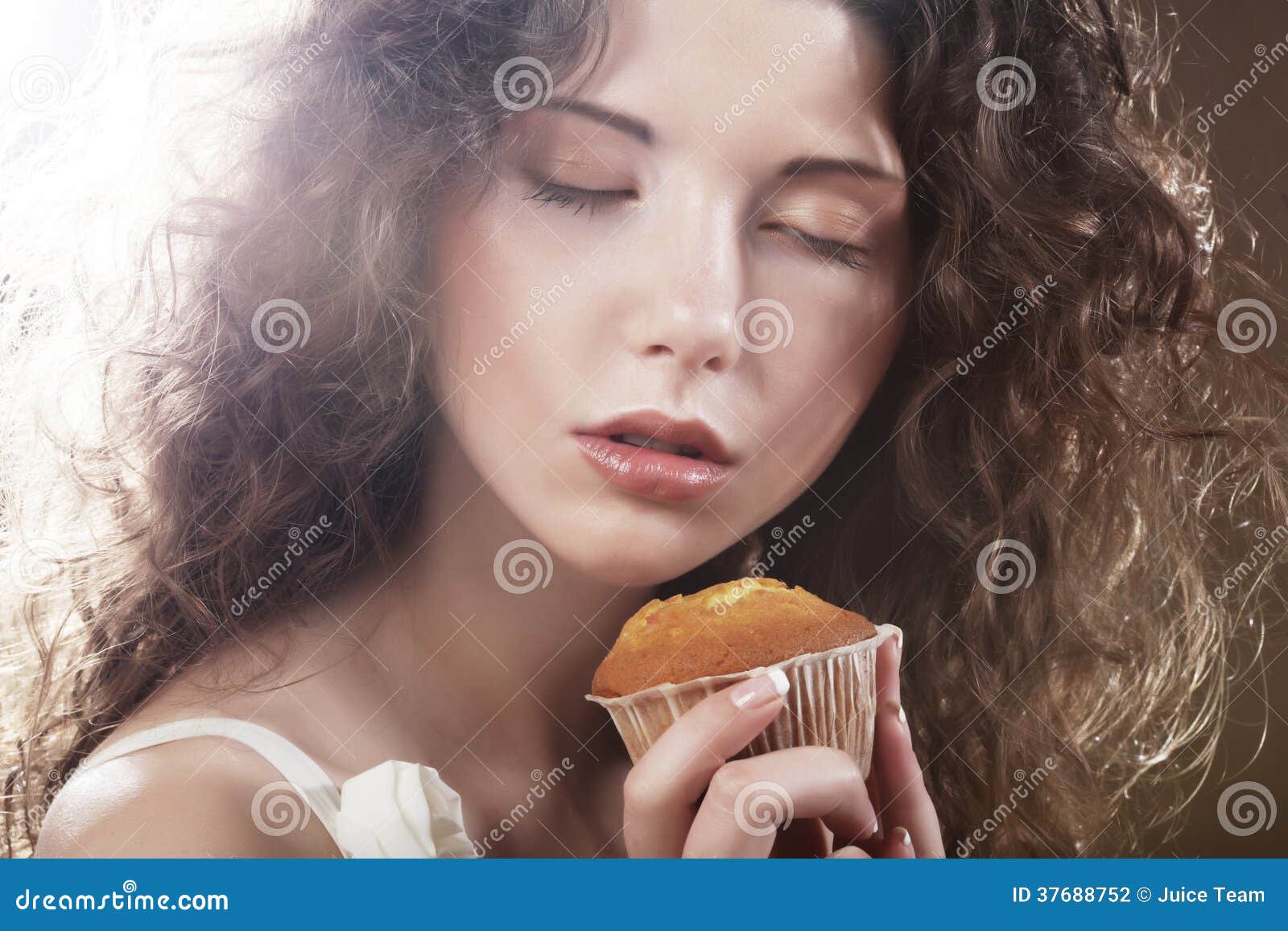 Girl with cake stock photo. Image of beauty, cheerful 37688752