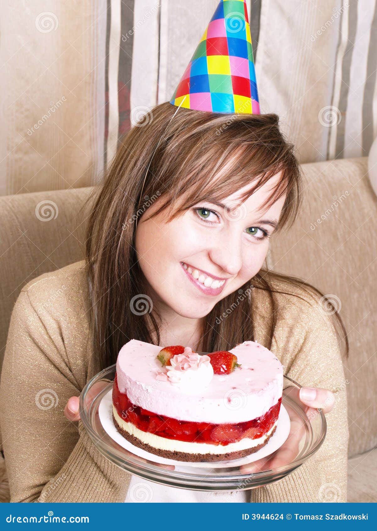 Girl with cake stock photo. Image of lifestyle, event 3944624