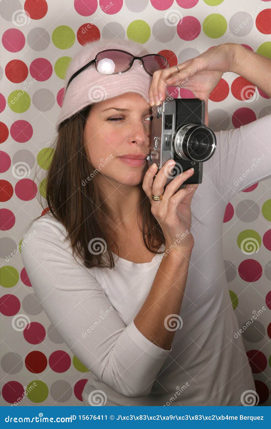 Girl with camera stock image. Image of makeup, beautiful 15676411