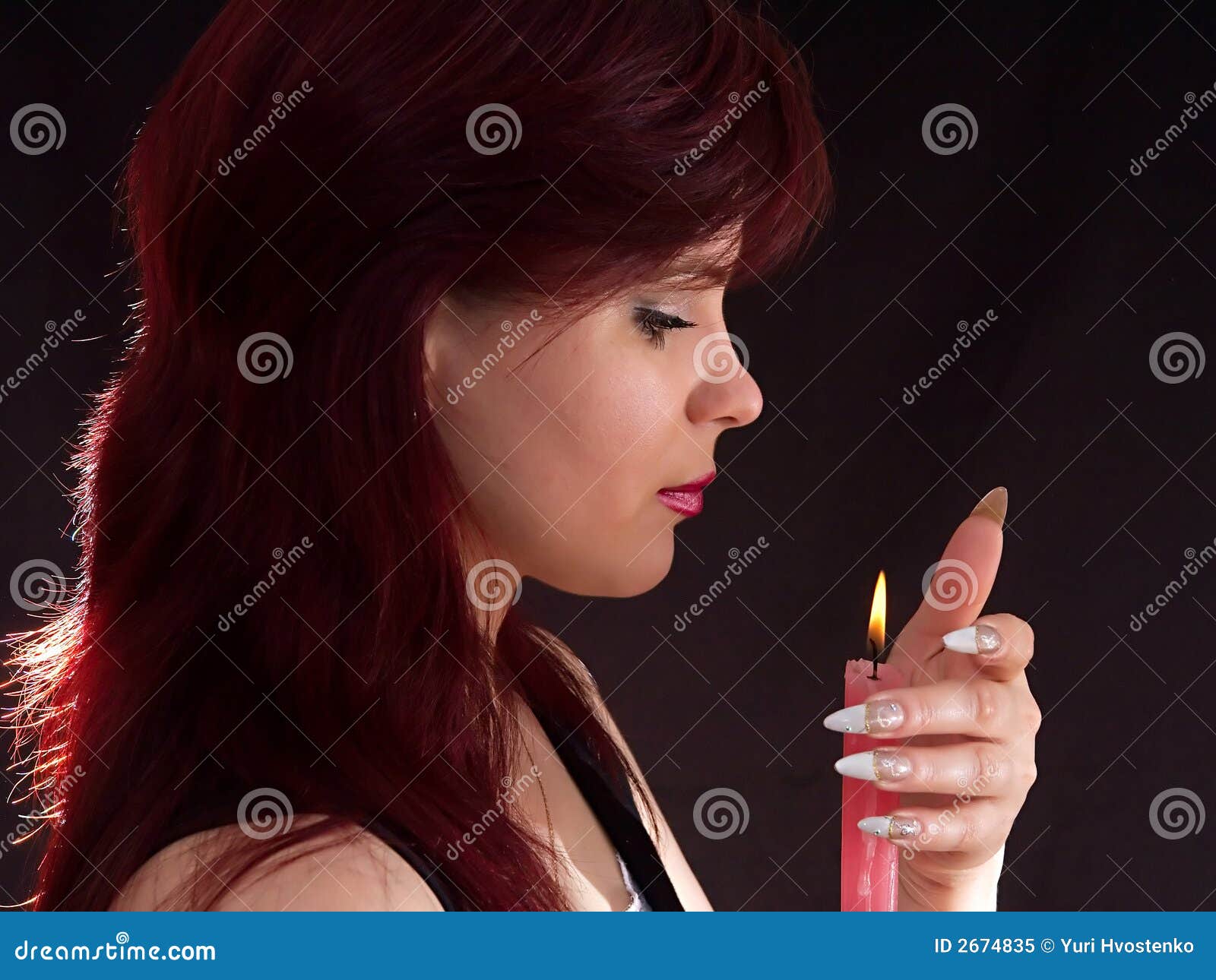 Girl and candle stock image. Image of girls, couple, christmas 2674835