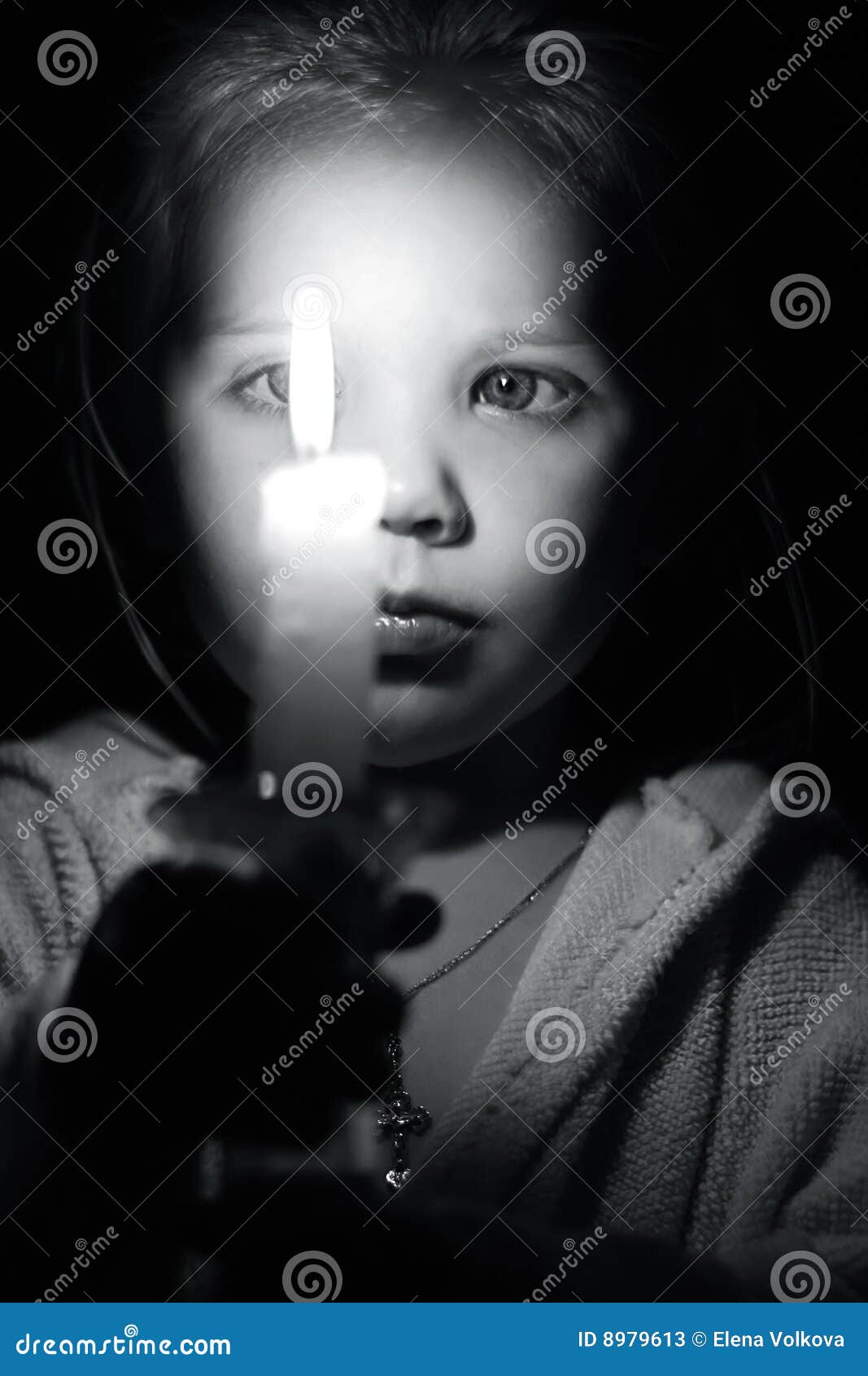 Girl with candle stock image. Image of girl, church, cult 8979613