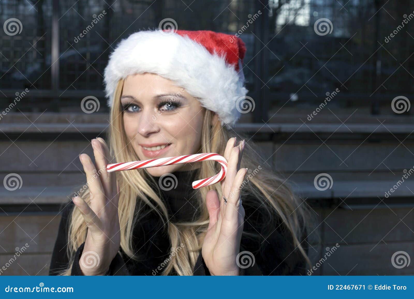 Girl With Candy Cane Stock Image Image Of Girl Outdoors 22467671 