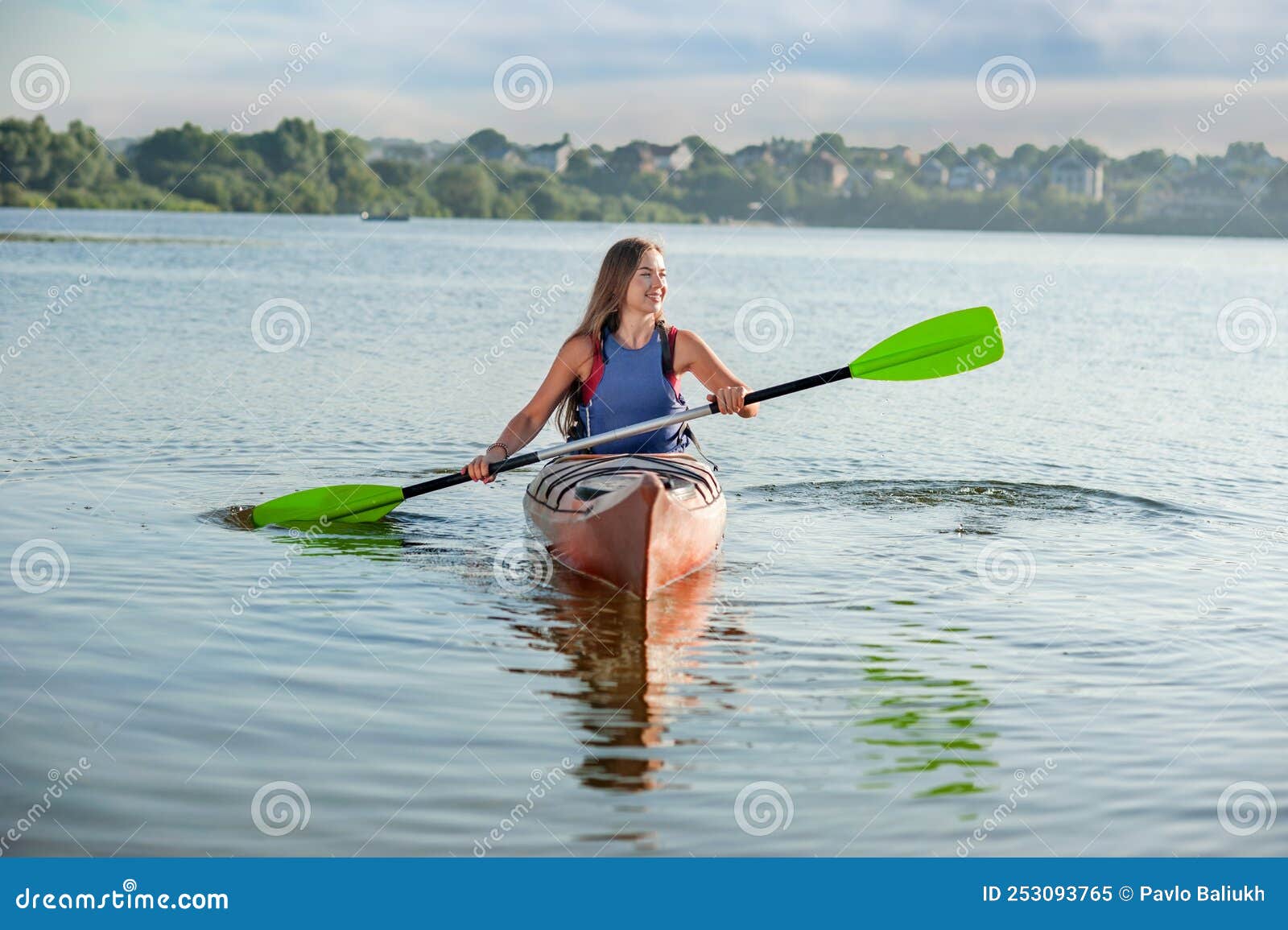 A Girl in a Canoe on a Water Excursion, Active Pastime Stock Image ...
