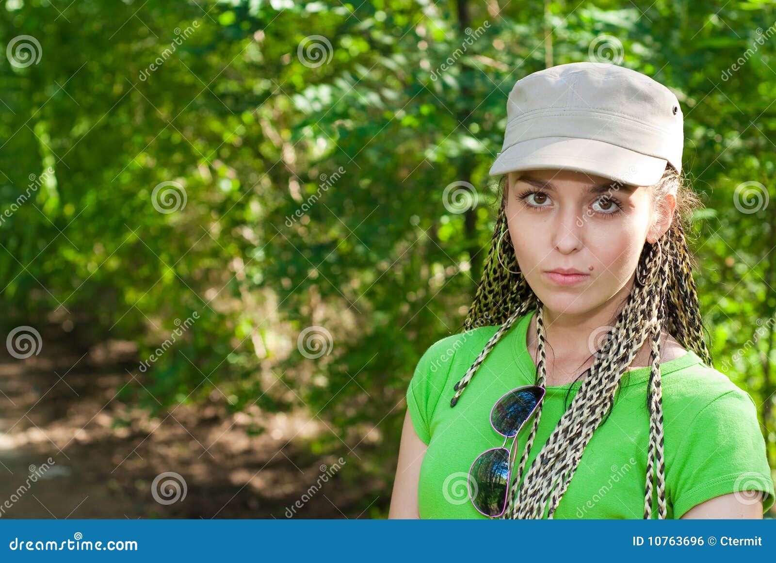 Girl in cap stock photo. Image of brown, female, girl 10763696