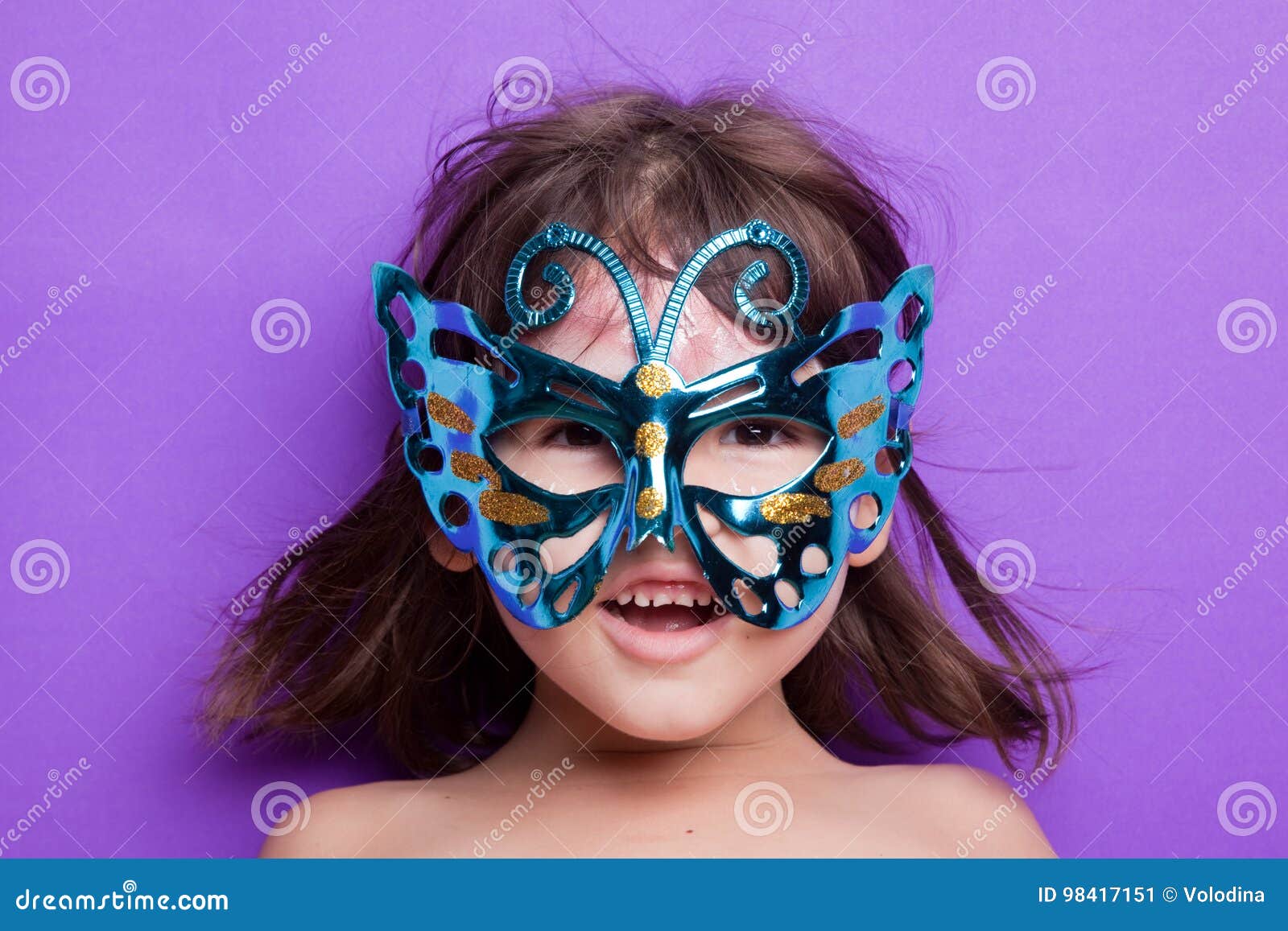 Girl in carnival mask stock image. Image of female, fancy 98417151