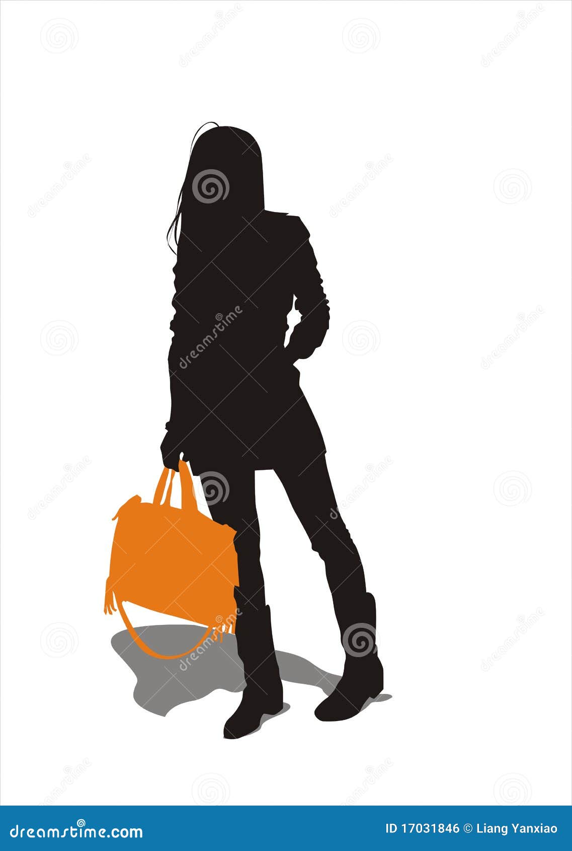 The Girl Carried A Handbag Stock Vector Illustration Of Background 17031846