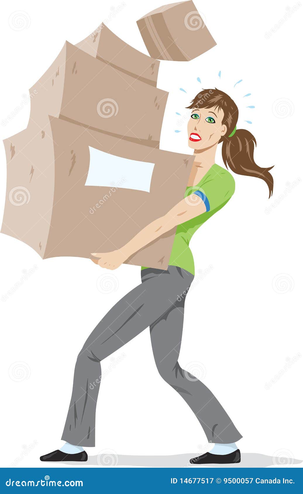 Girl Carrying Baggage On Trolleys For Flight Vector Illustration