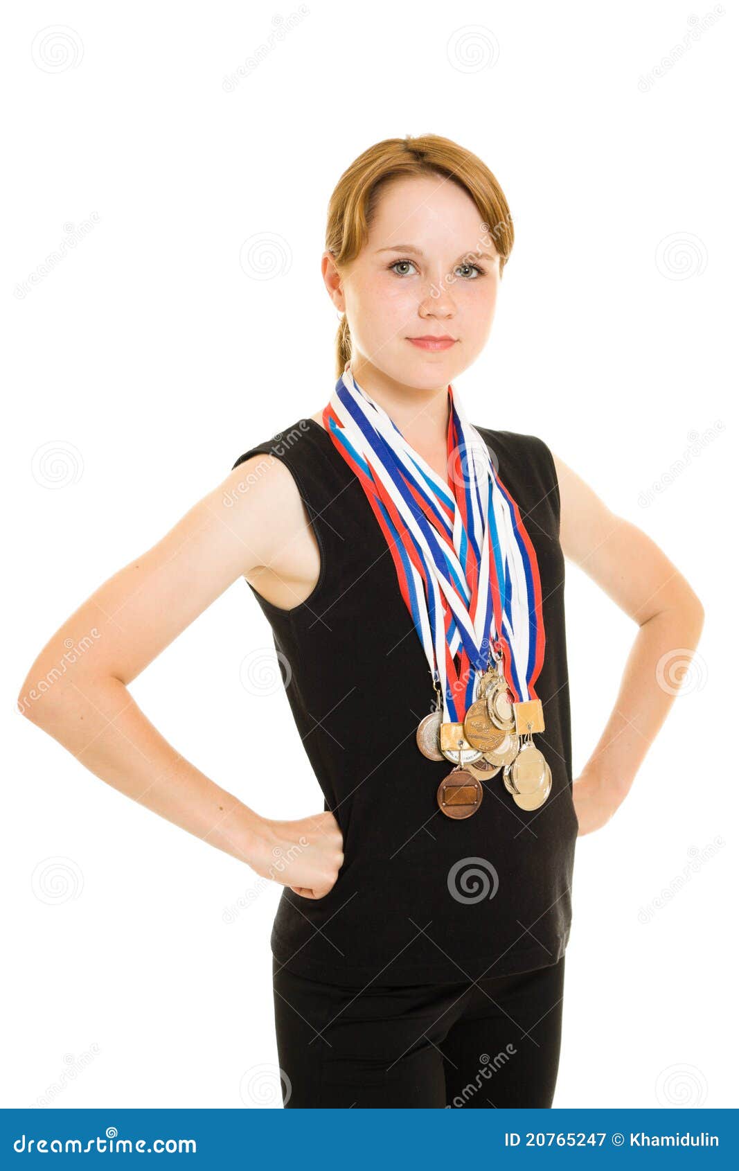 Girl champion stock image. Image of lifestyle, symbol - 20765247